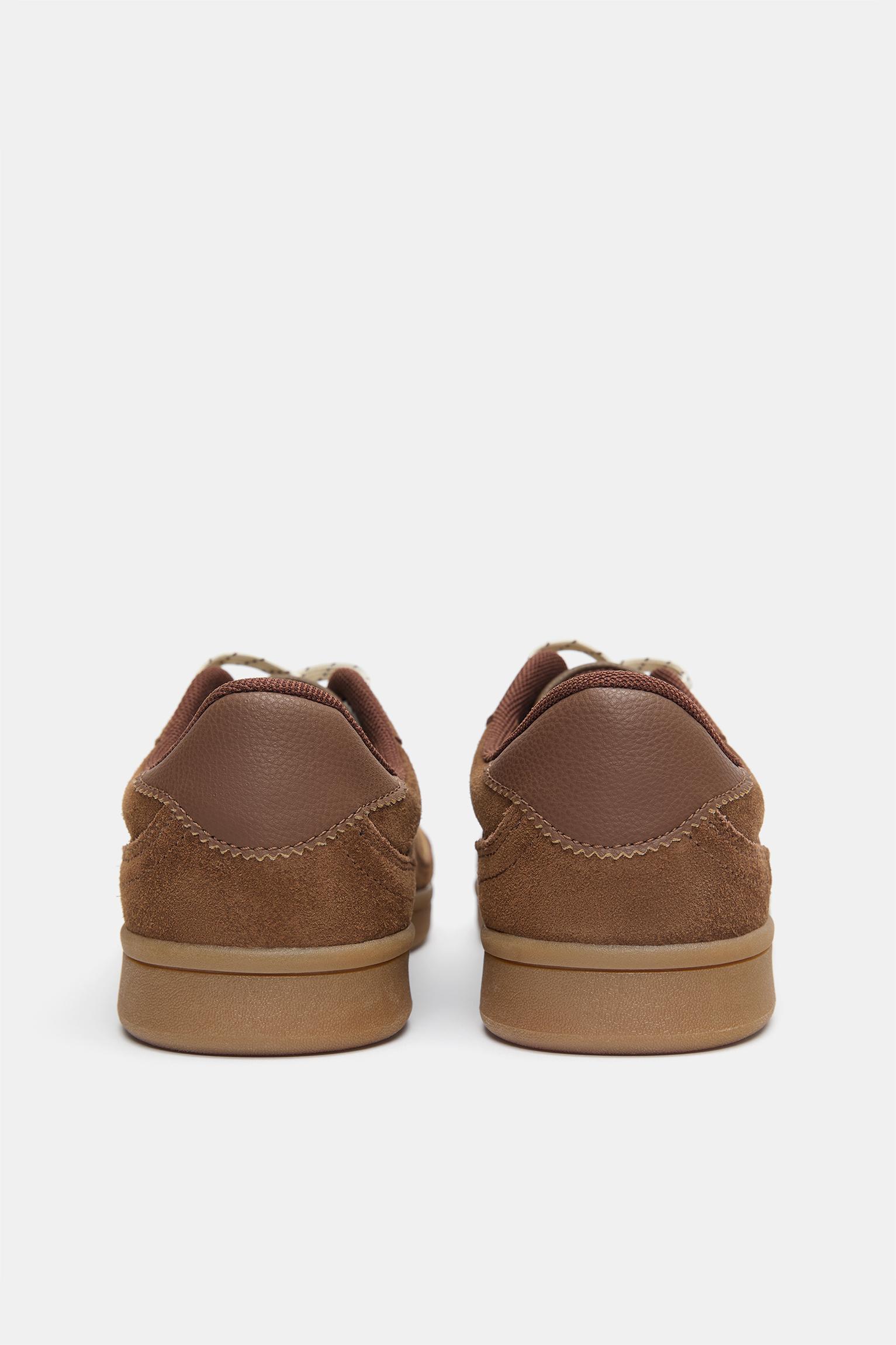 Split leather sneakers — Brown