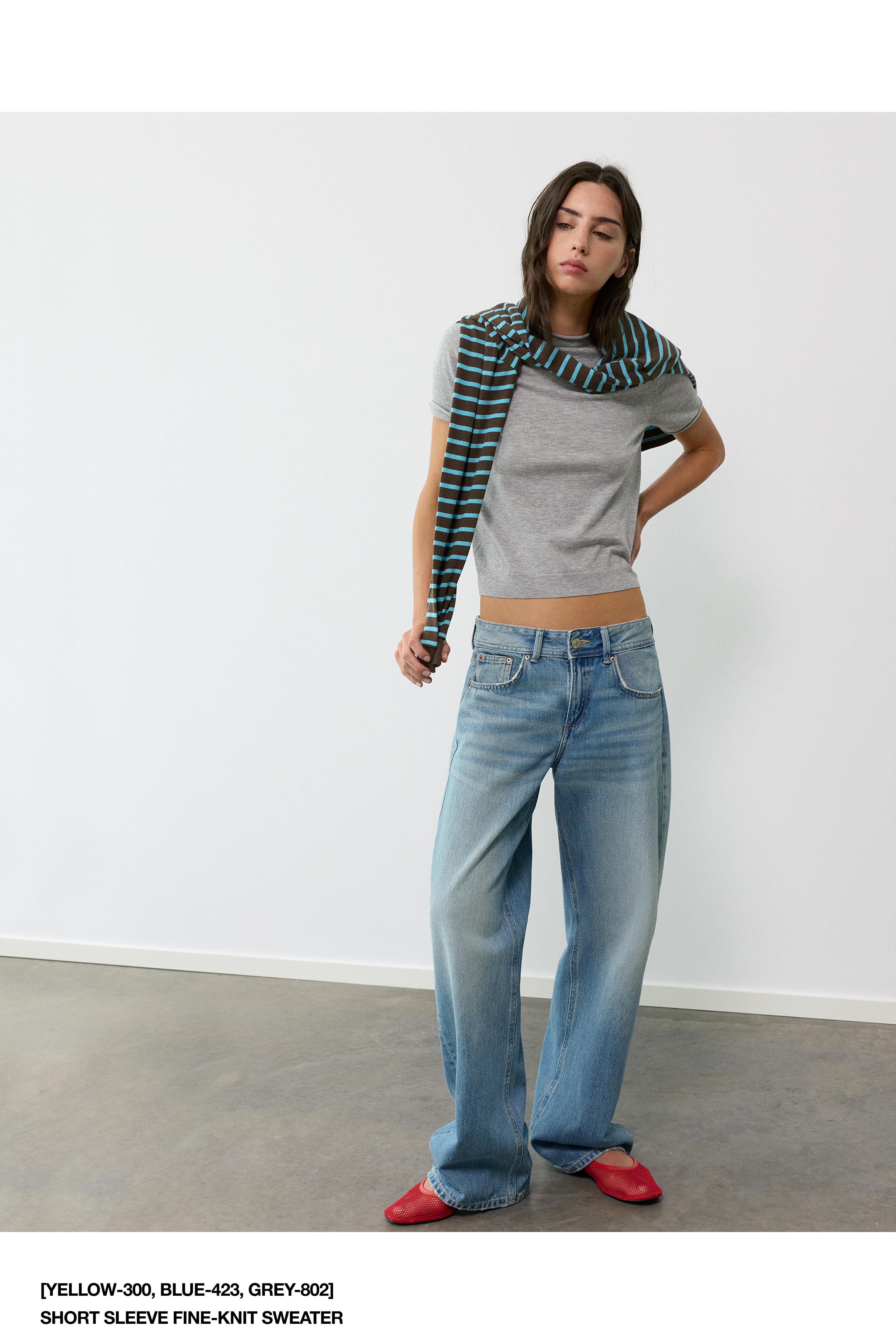 Fine knit short sleeve T-shirt — Grey