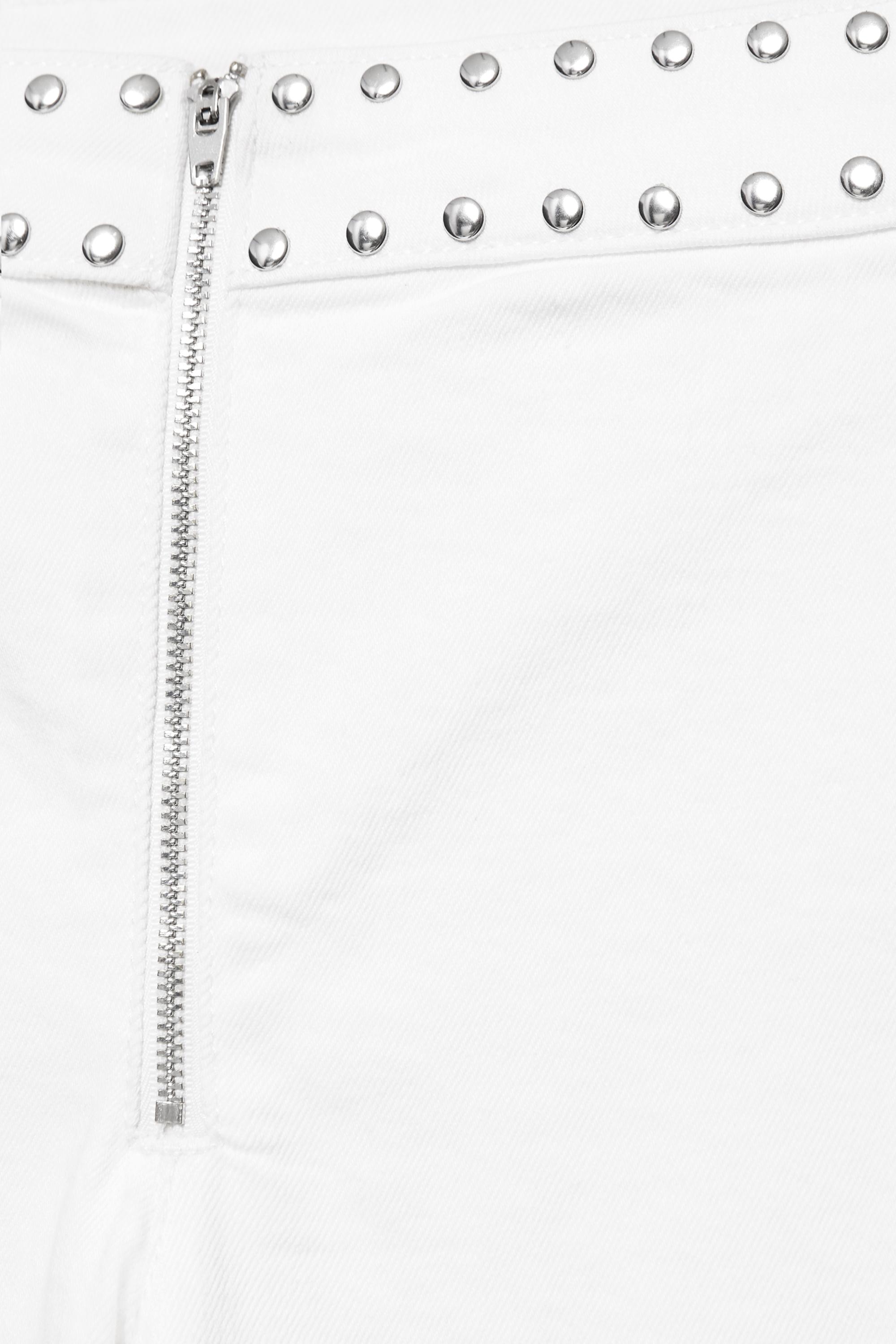 White studded capris jeans — White