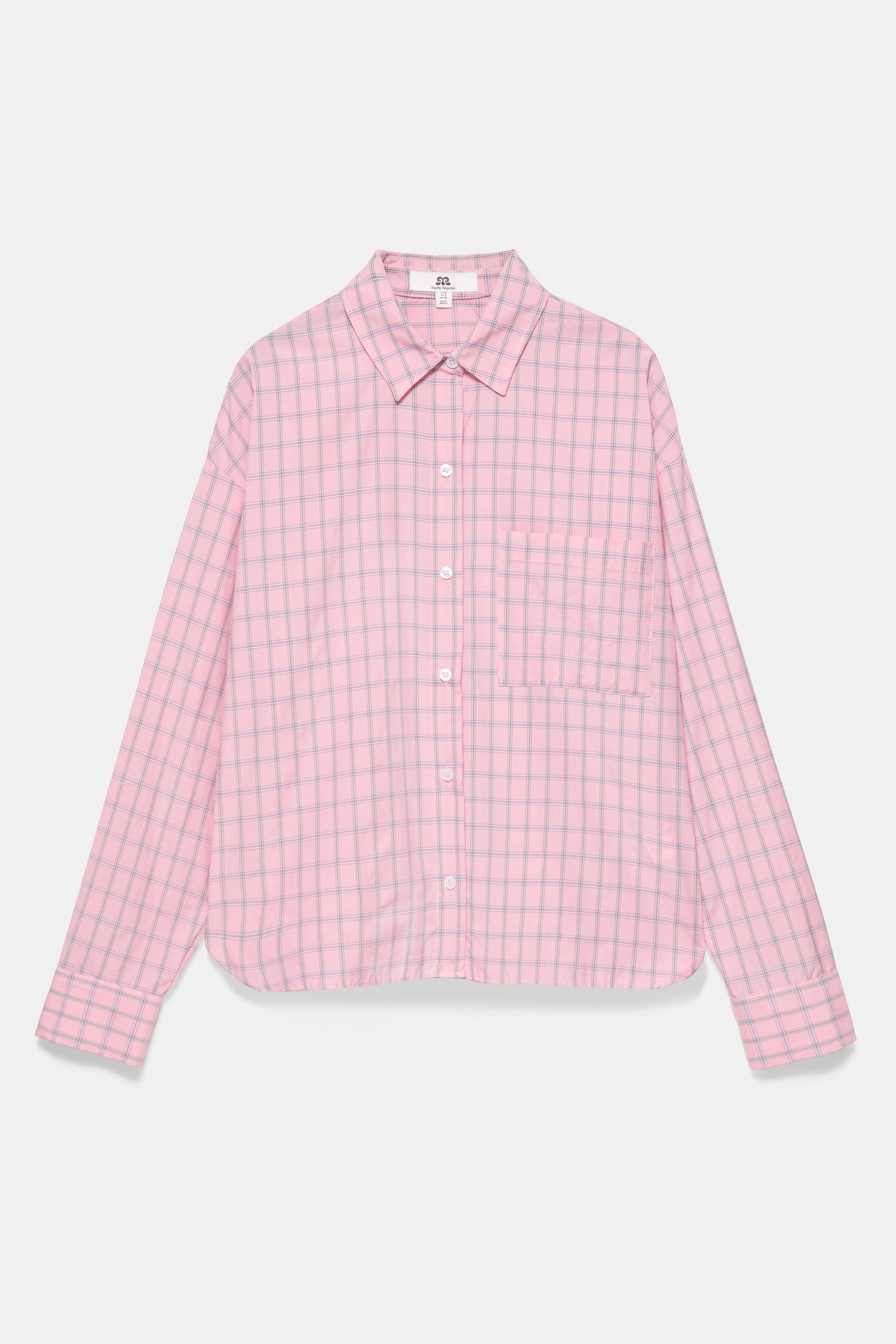 Check pocket shirt — Pink