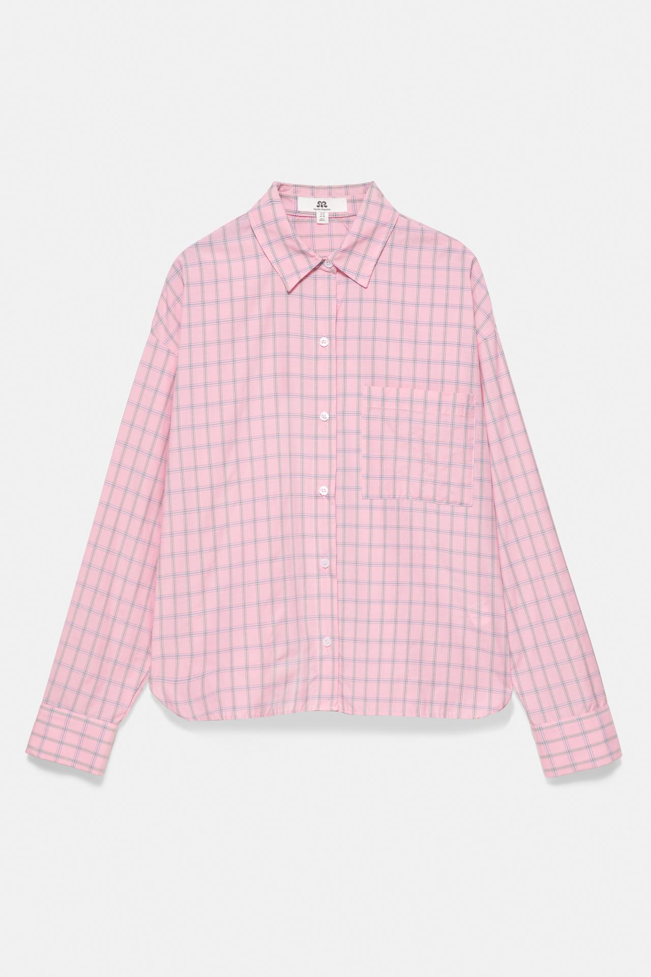 Check pocket shirt — Pink