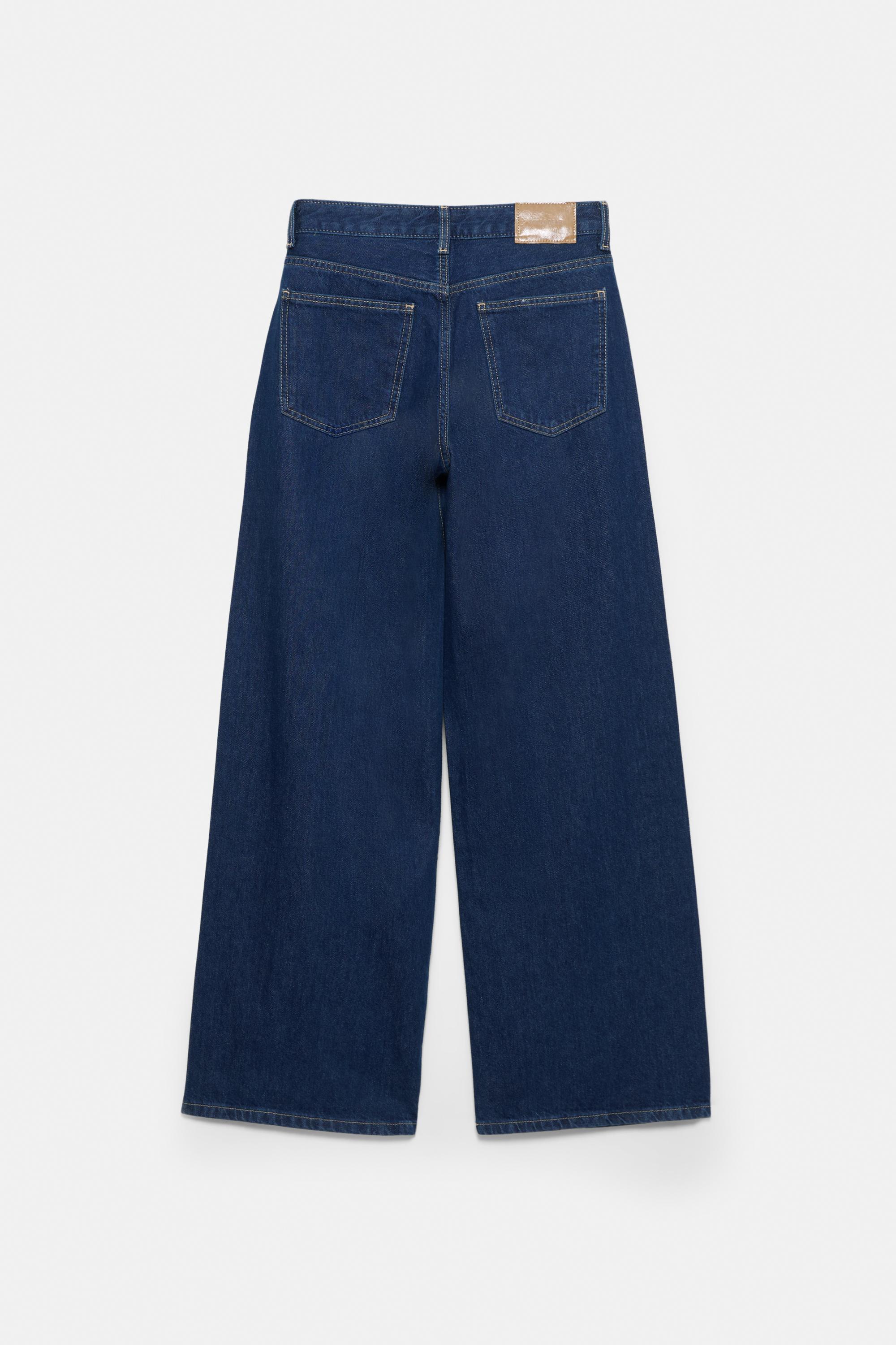 Wide-leg stud jeans — Dark blue