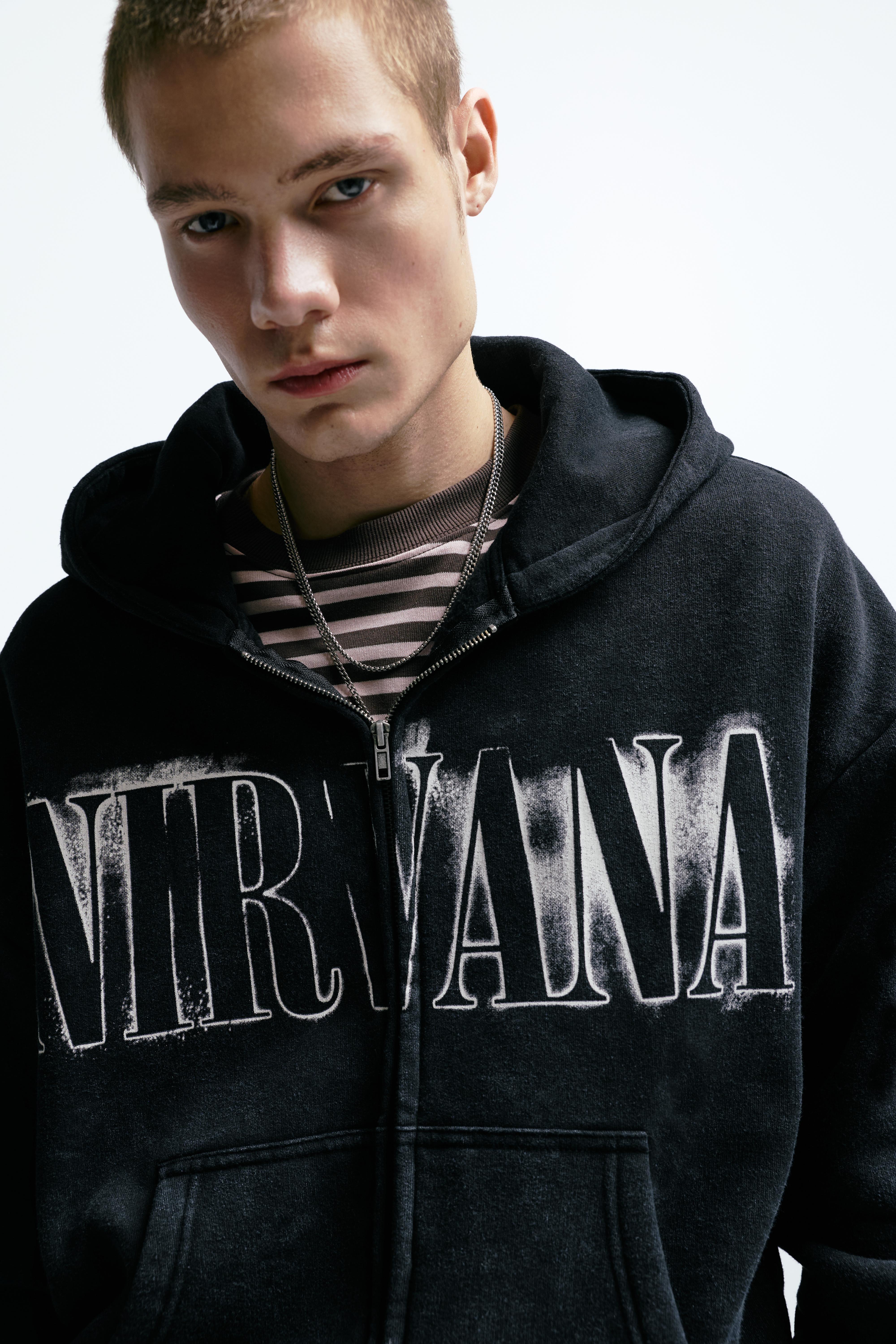 Nirvana fermuarlı kapüşonlu sweatshirt - Görsel 15