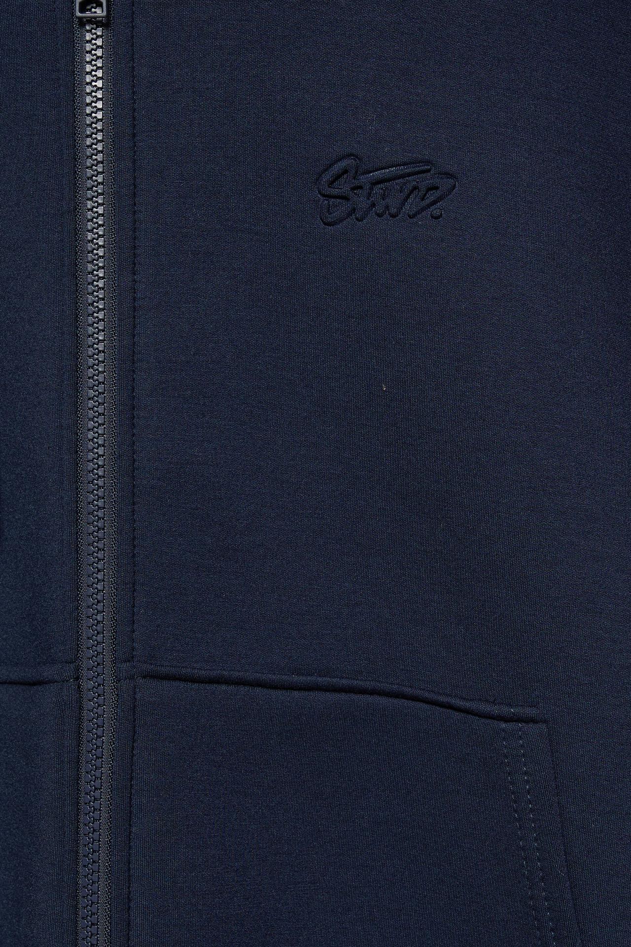 Neoprene-effect zip-up hoodie — Navy