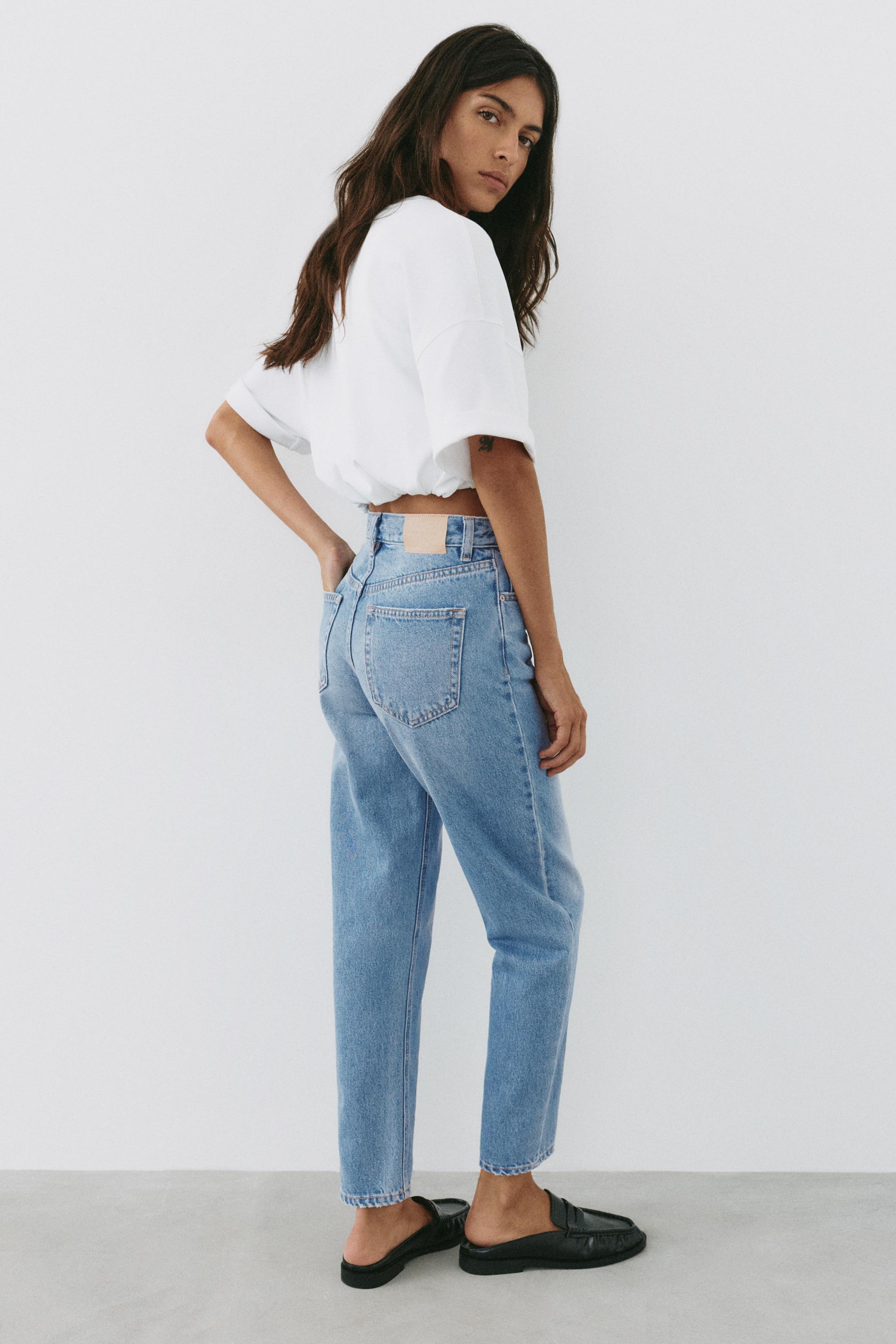High-waist mom jeans — Medium blue