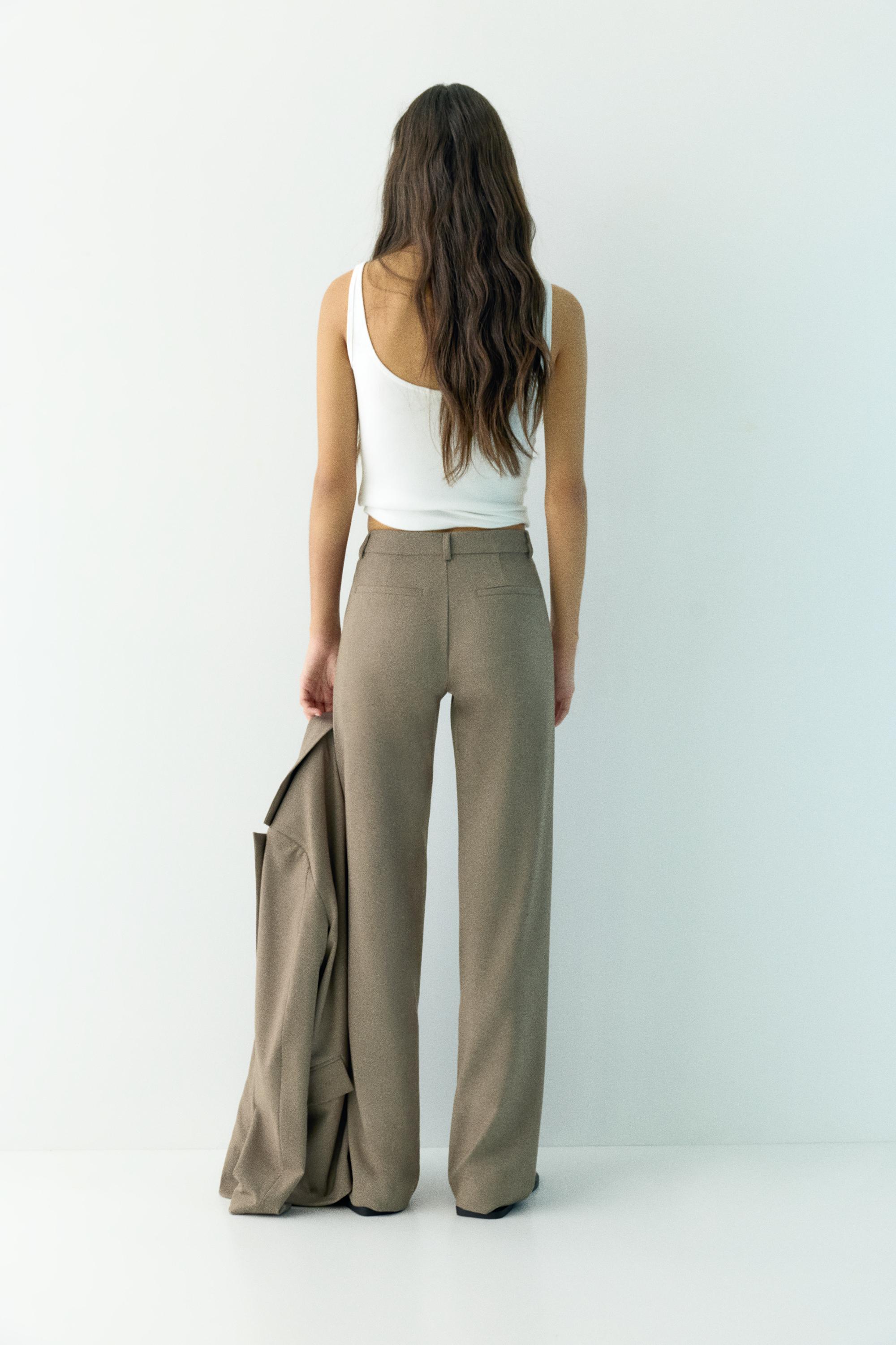 Uzun bol paça kumaş pantolon - Görsel 32