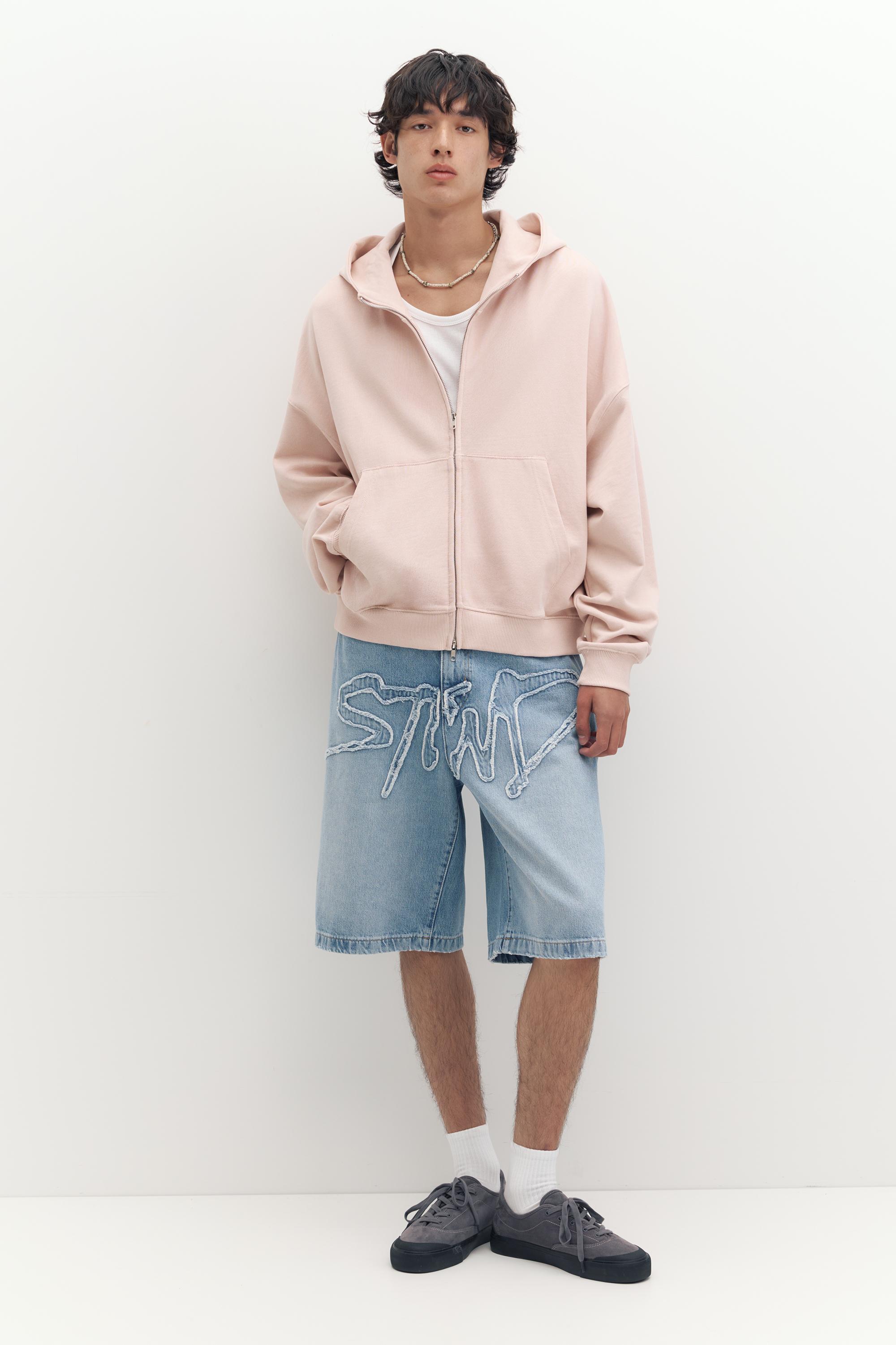 STWD skater denim Bermuda shorts — Pale indigo