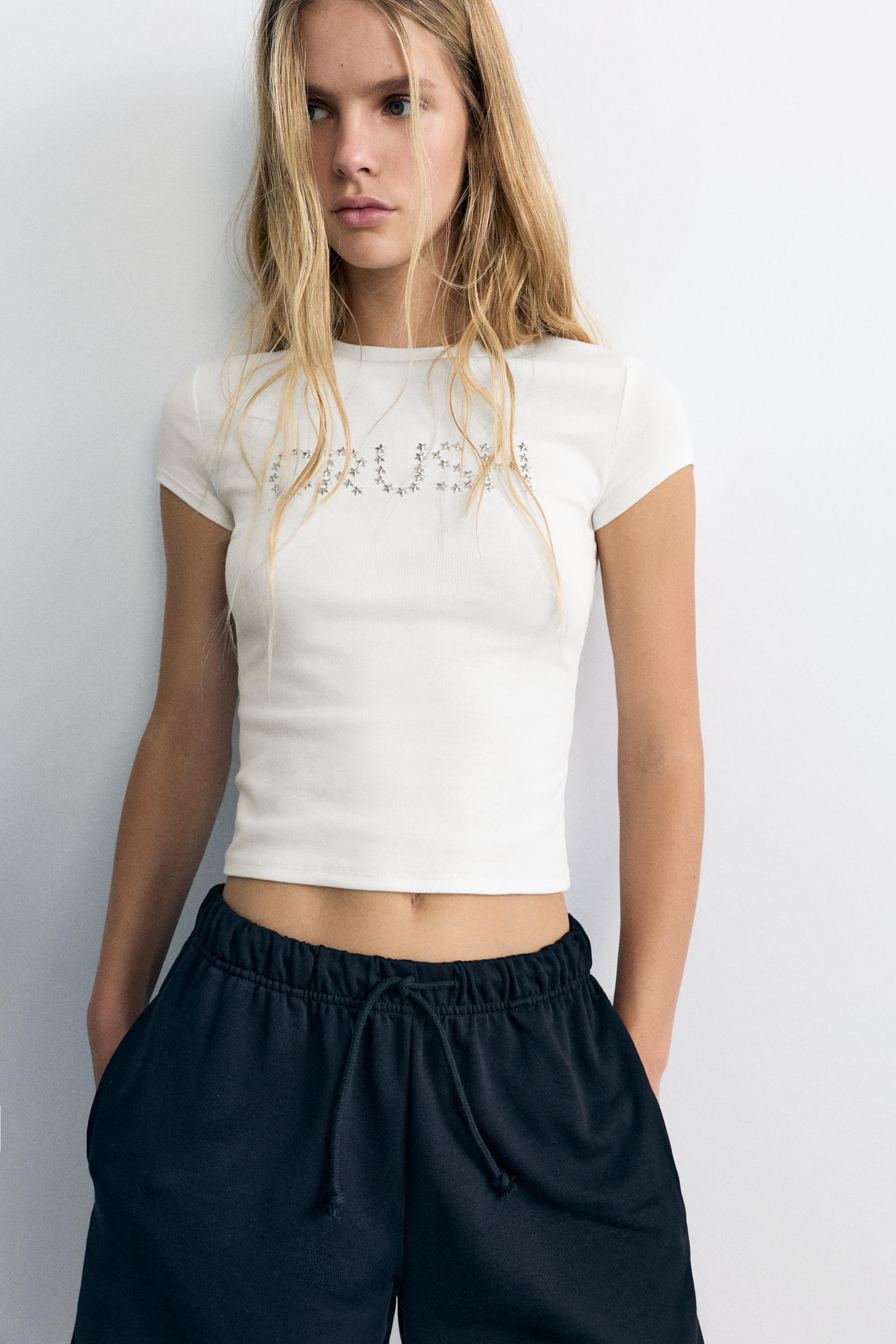 Slim fit star graphic T-shirt — White