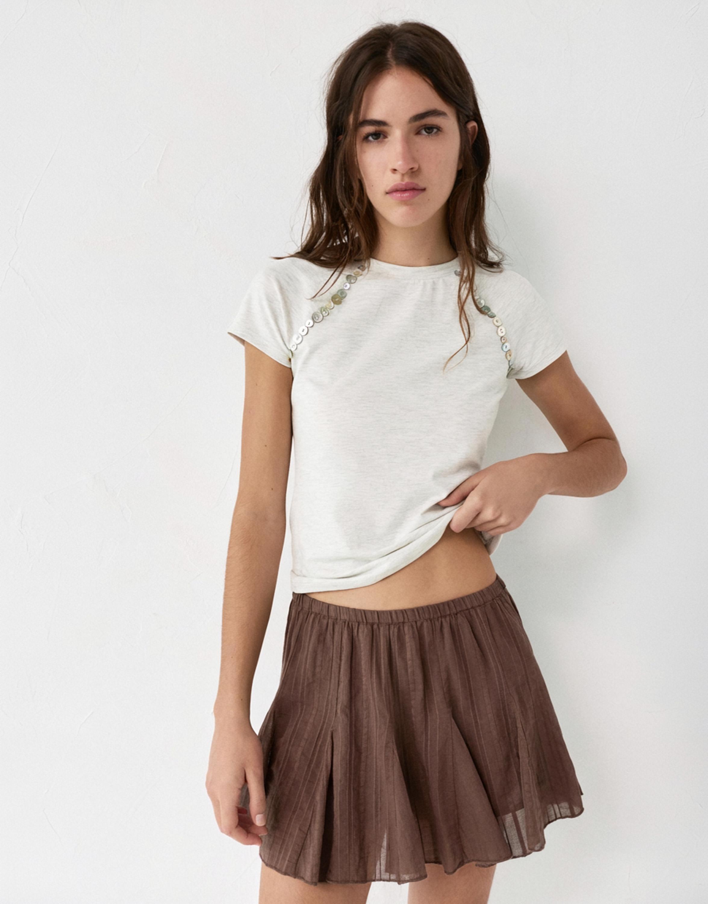Brown mini skirt — Brown