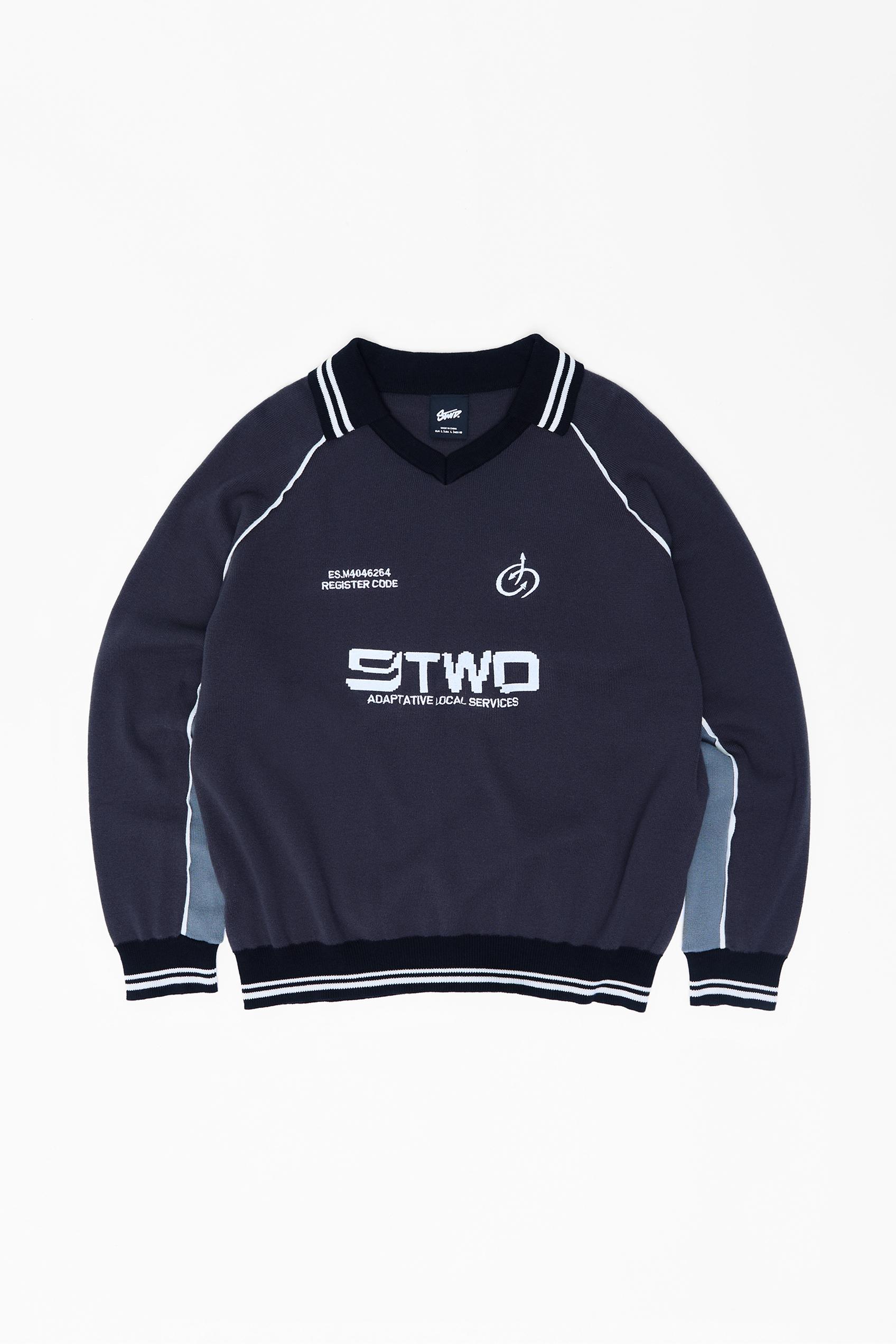 Long sleeve STWD polo shirt — Anthracite grey
