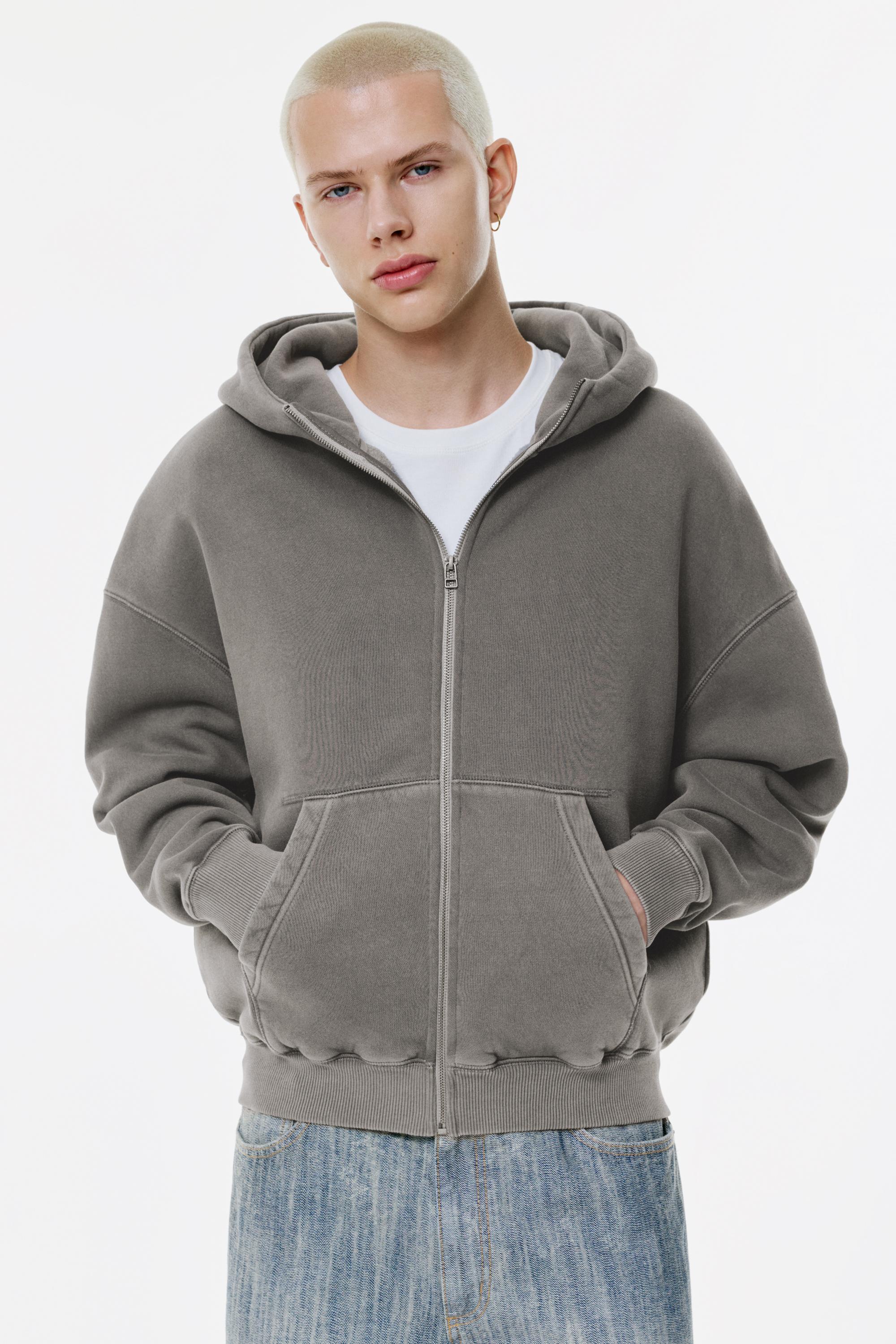 Felpa Boxy Lavata Zip