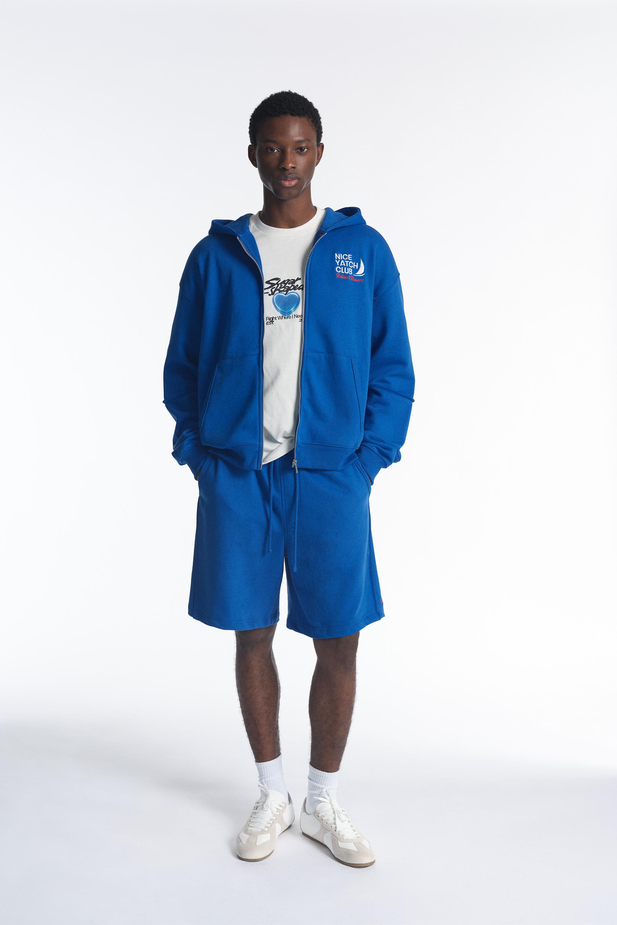 Yacht Club zip-up sweatshirt — Deep blue