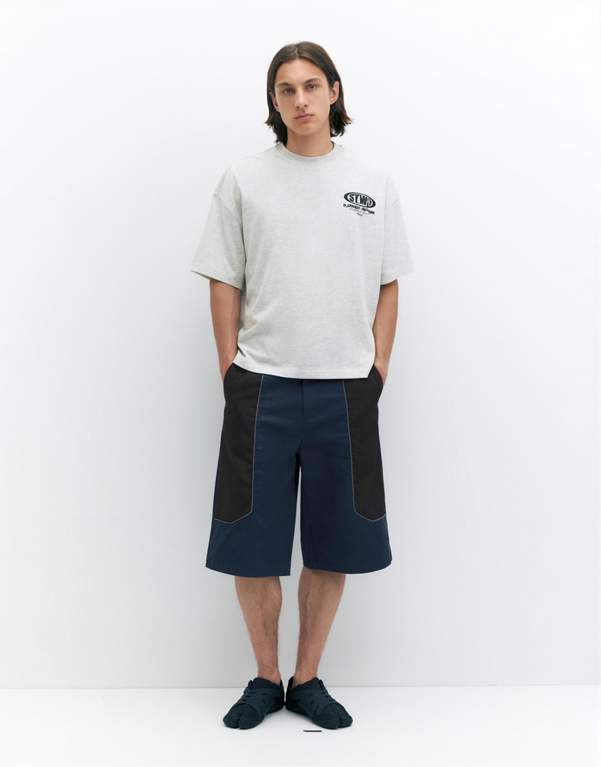 Pleasures x STWD boxy T-shirt — Grey/Taupe brown