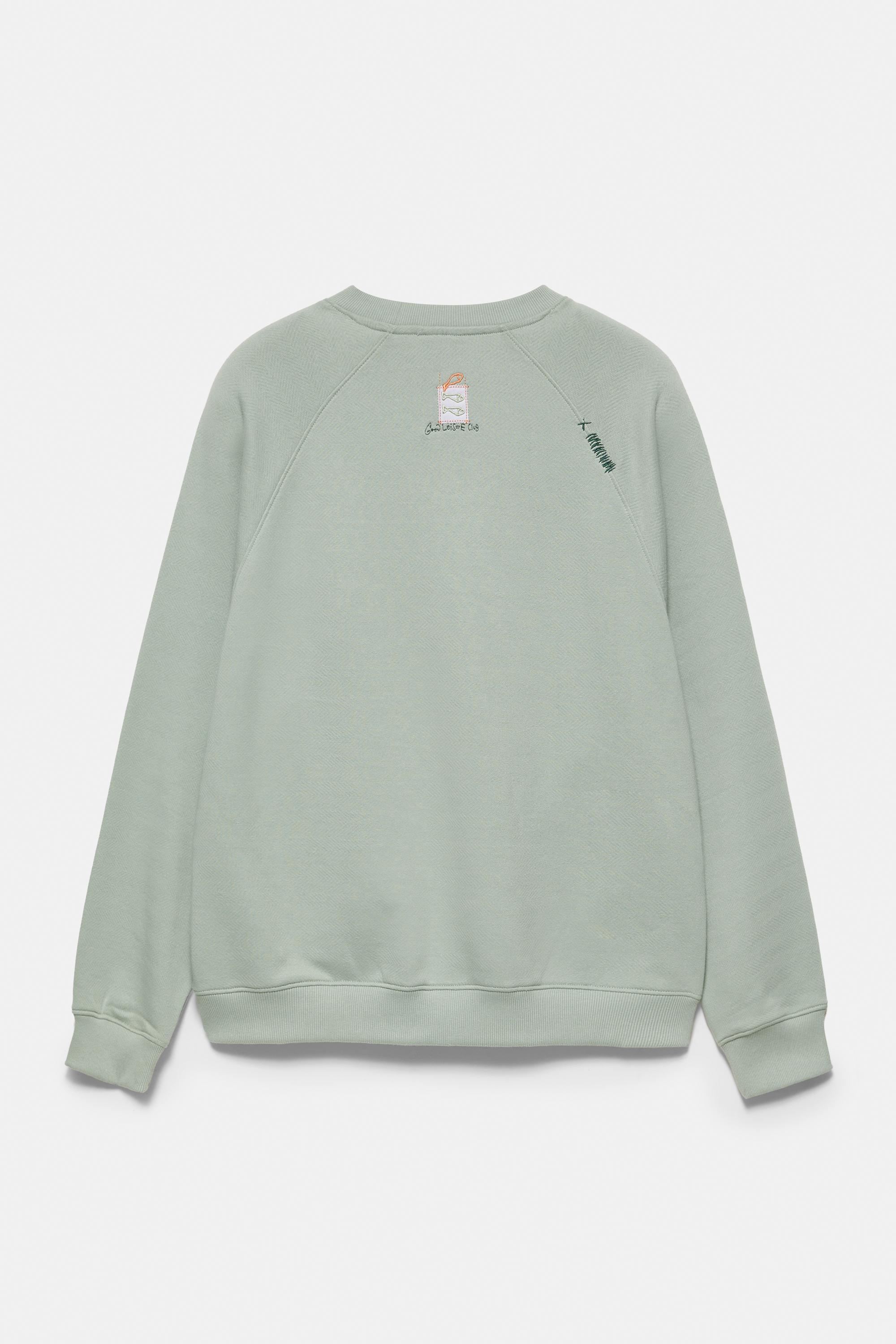 Washed effect raglan sweatshirt — Pale mint green