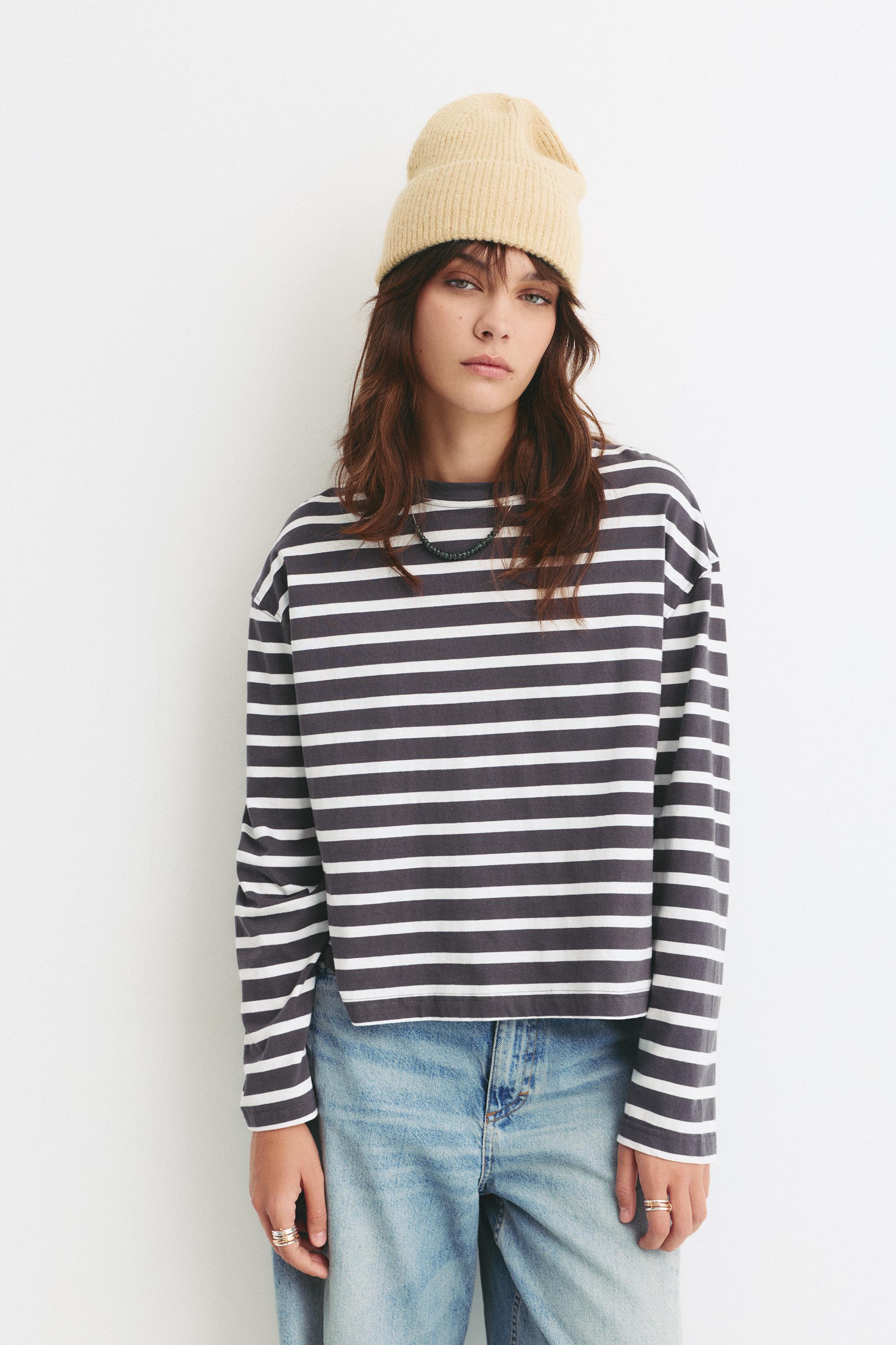 Uzun kollu boxy t-shirt - Görsel 49