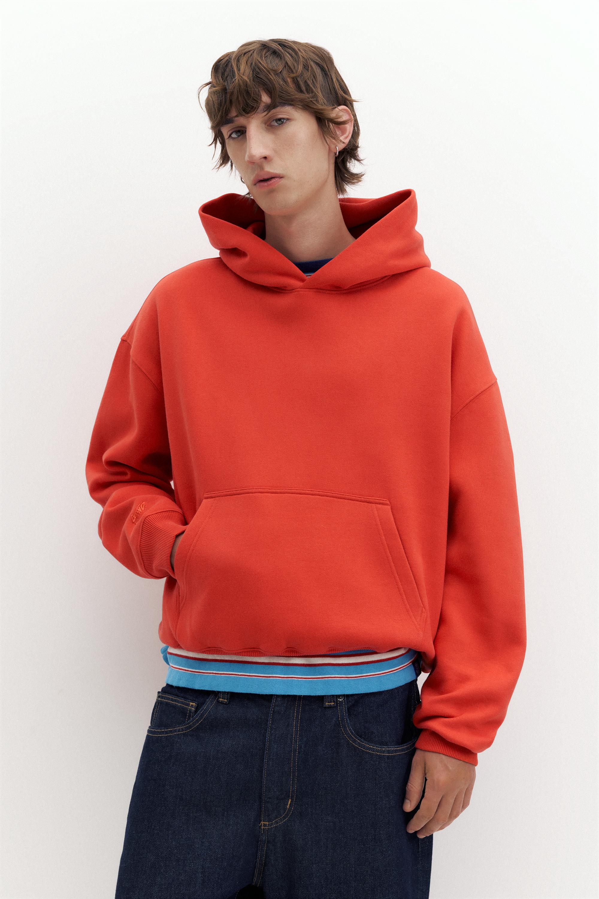 STWD boxy-fit logo hoodie — Red
