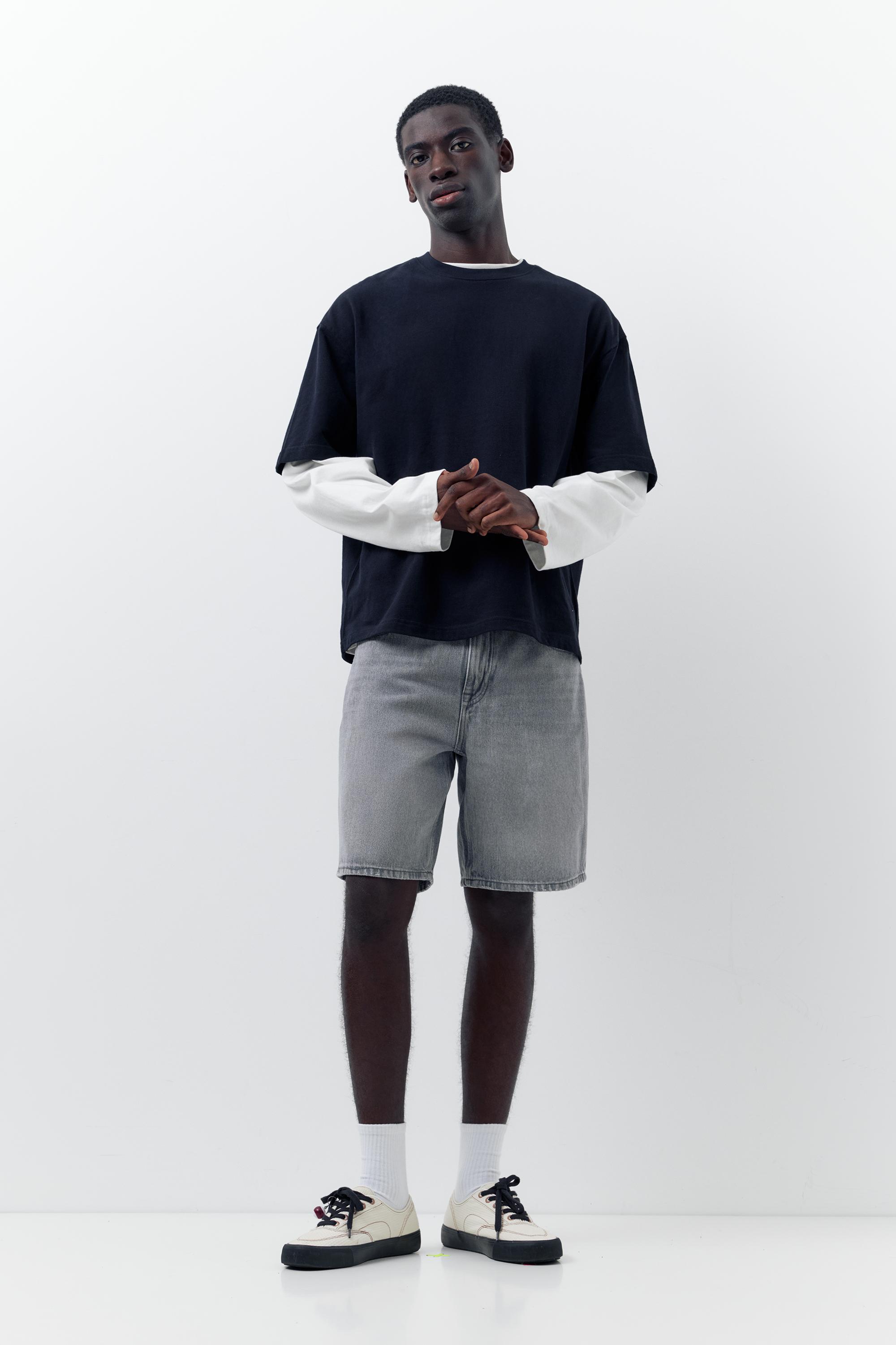 Standard denim Bermuda shorts — Dark grey
