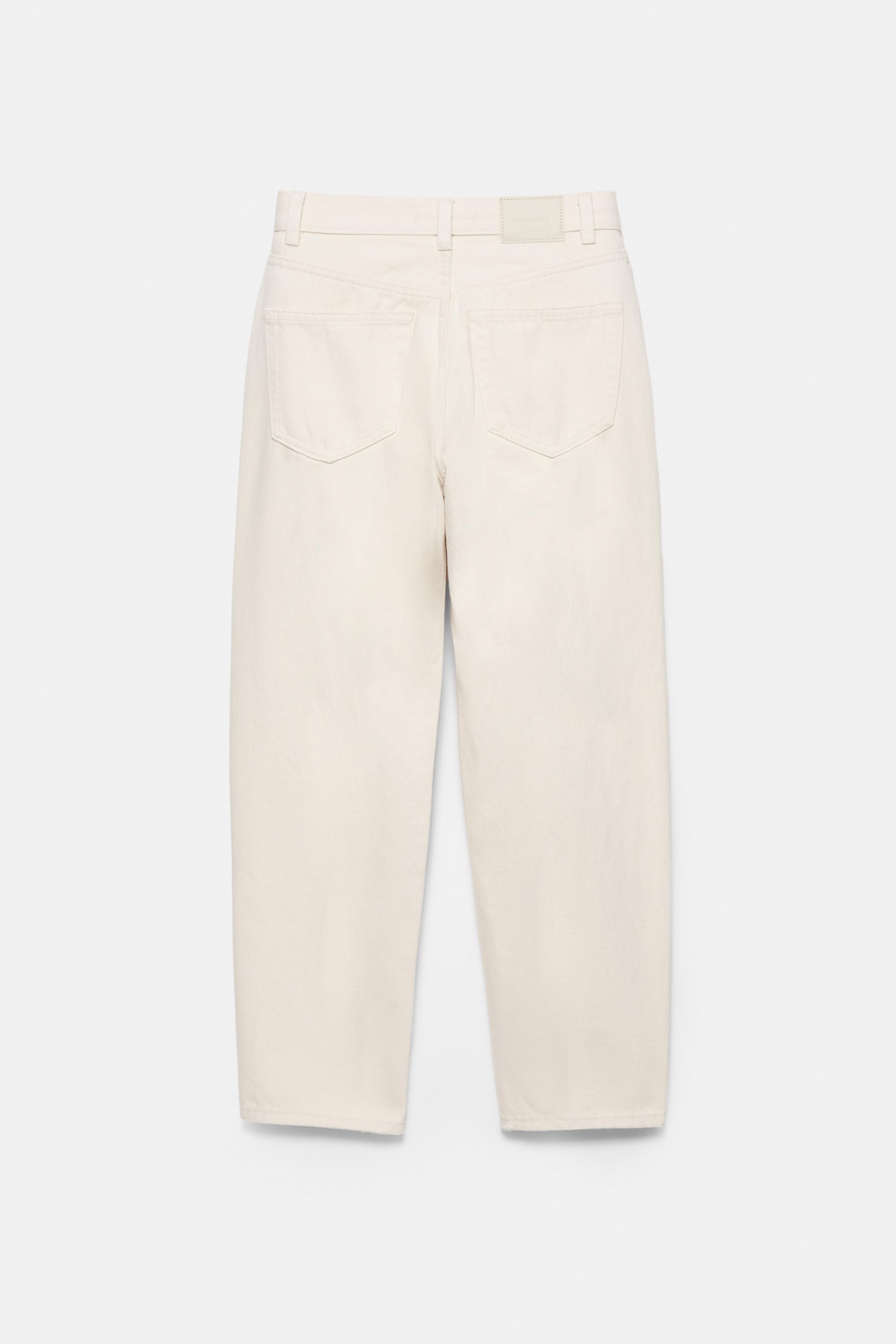 High-waist mom jeans — Pale ecru