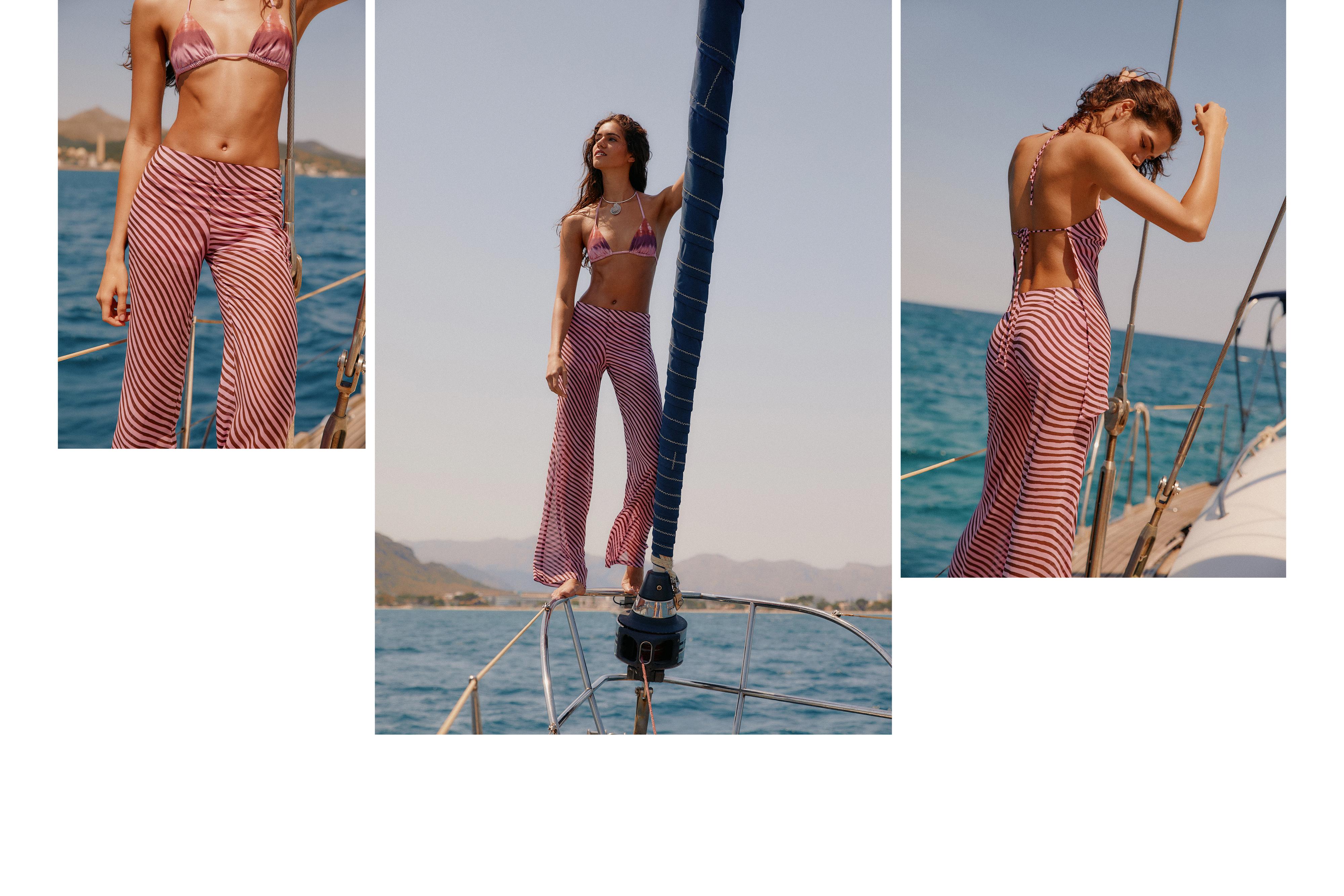 Wavy flowing trousers — Pink