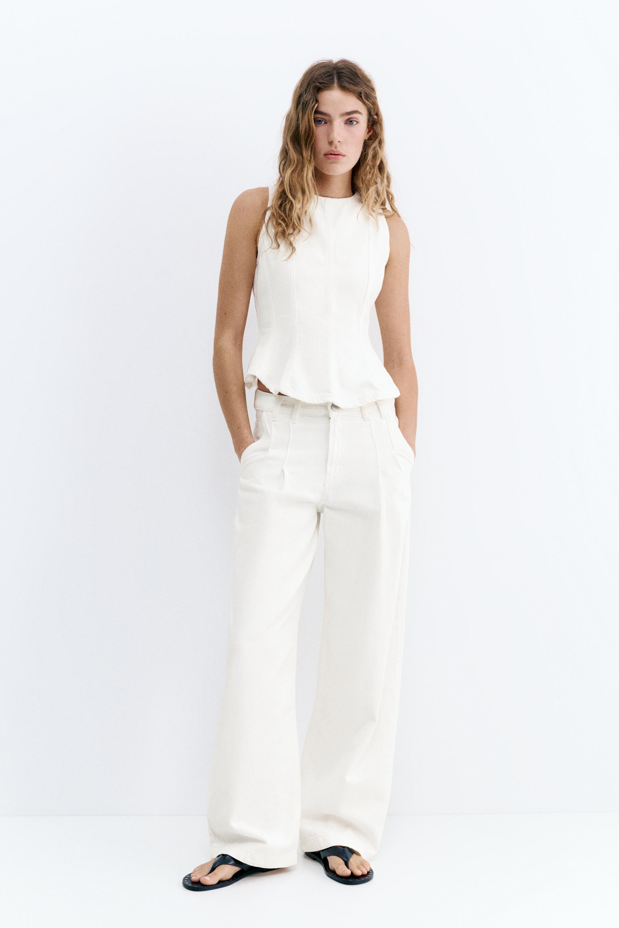 Denim peplum top - Görsel 6
