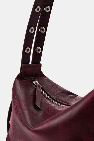 Studded shoulder bag — Burgundy 4