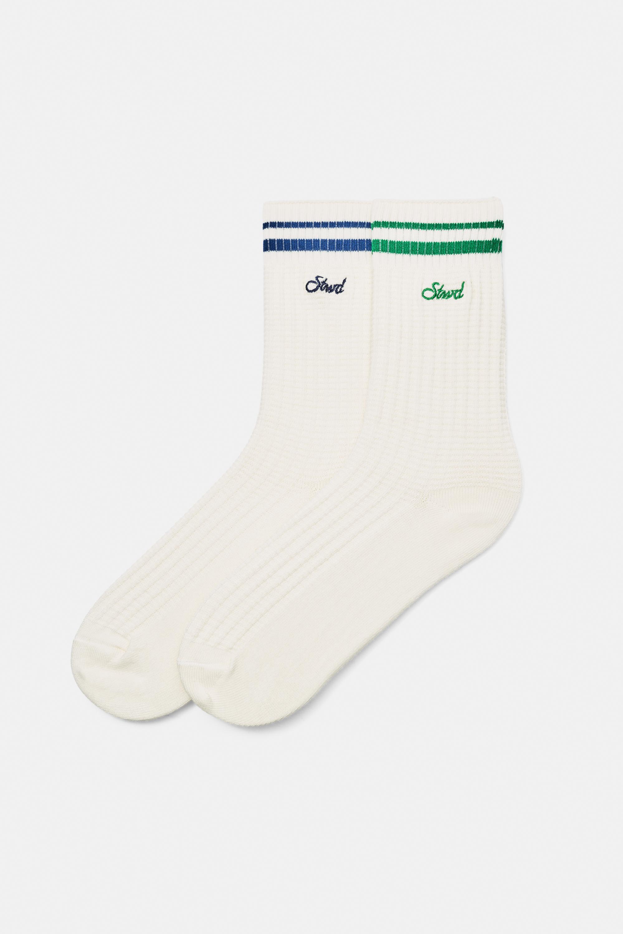 Striped sports socks — Green
