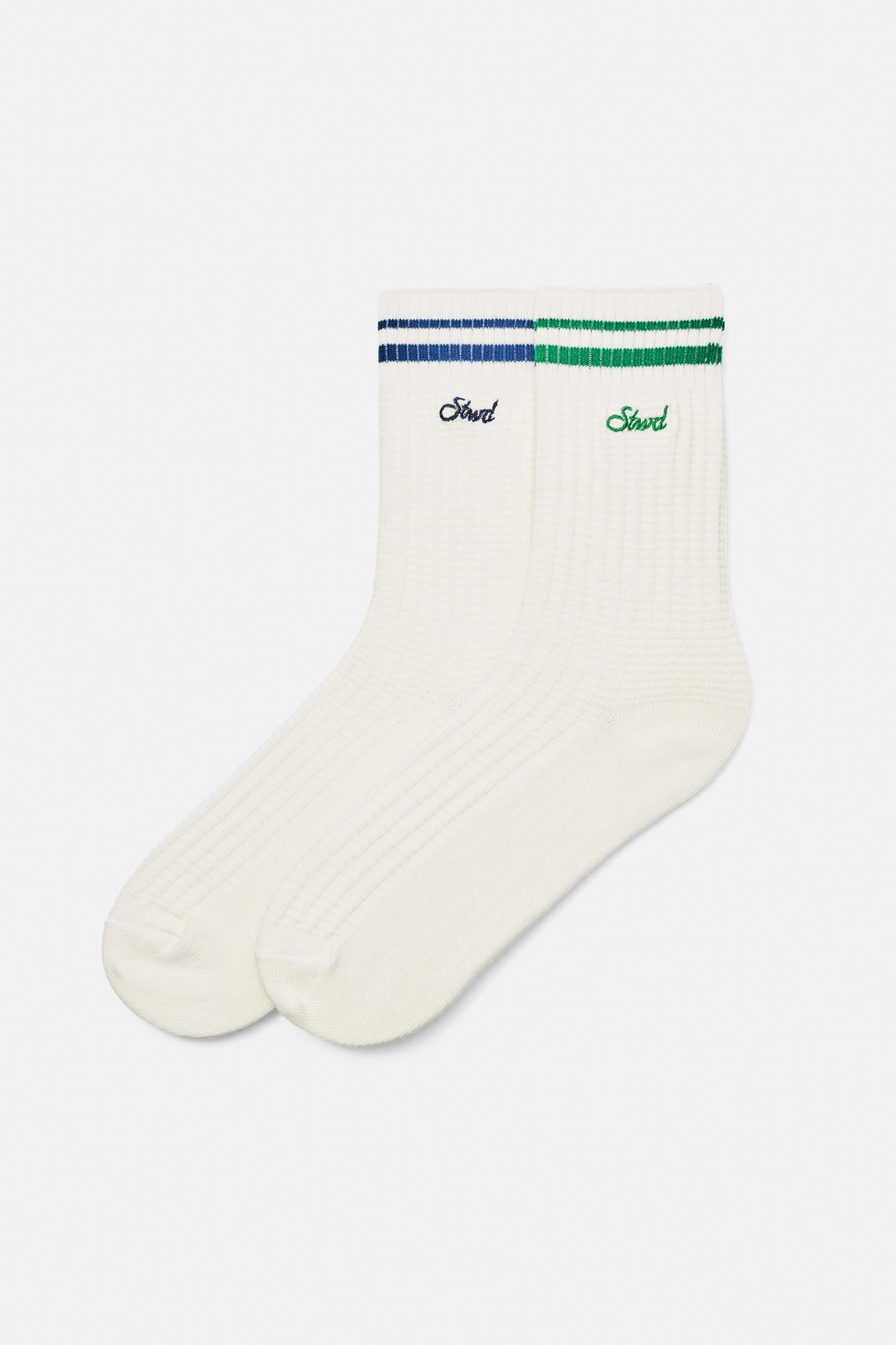 Striped sports socks — Green