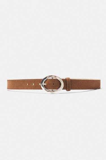 Belt with oval buckle — Ocher 1