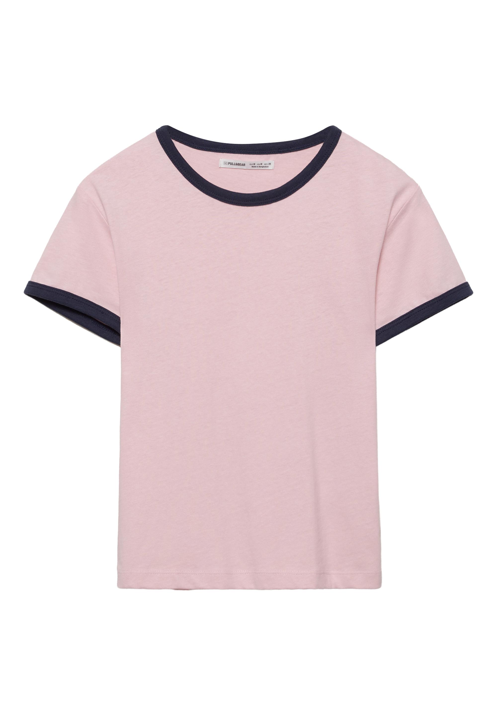 Short sleeve ribbed T-shirt — Pink