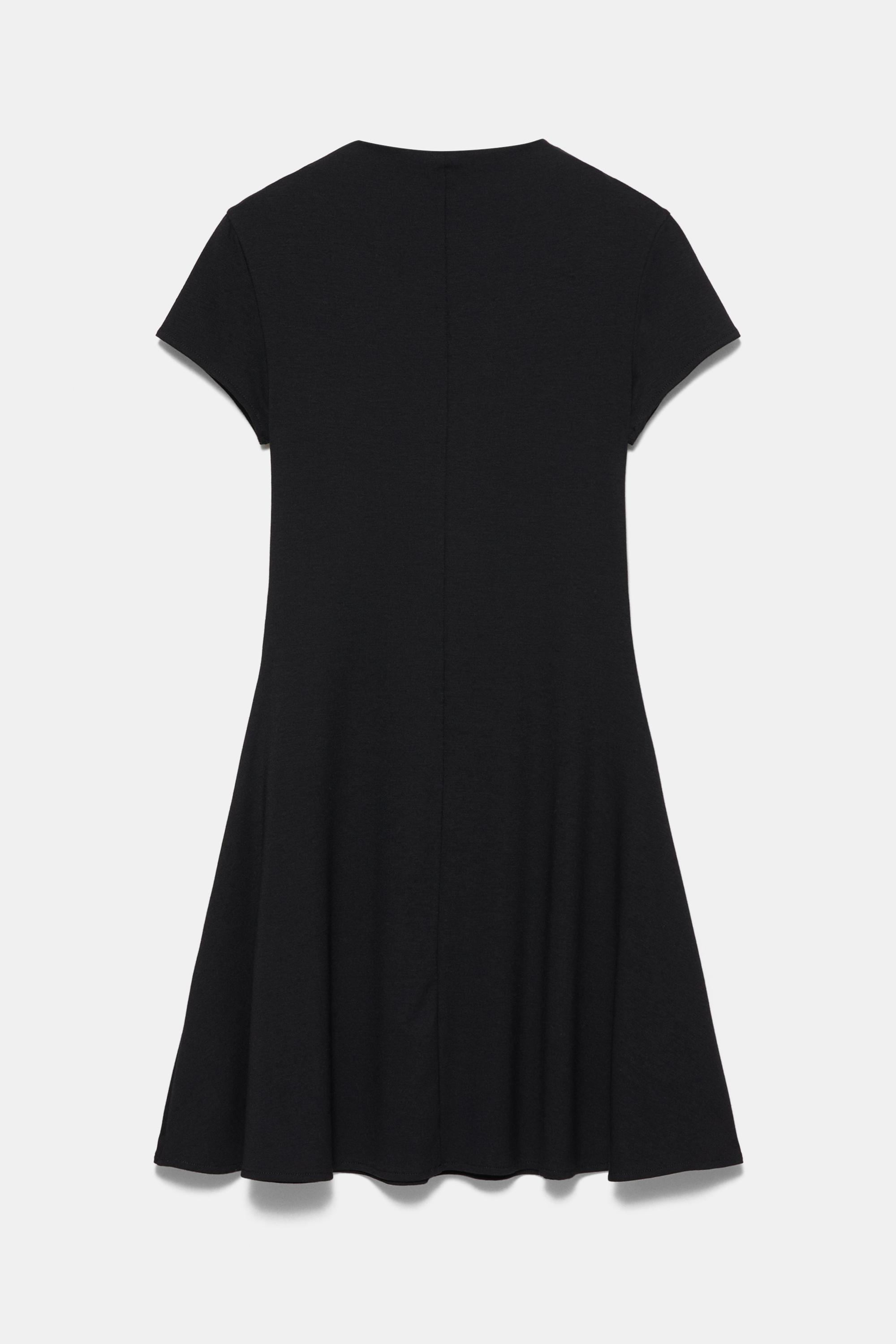 Short mock neck dress — Black
