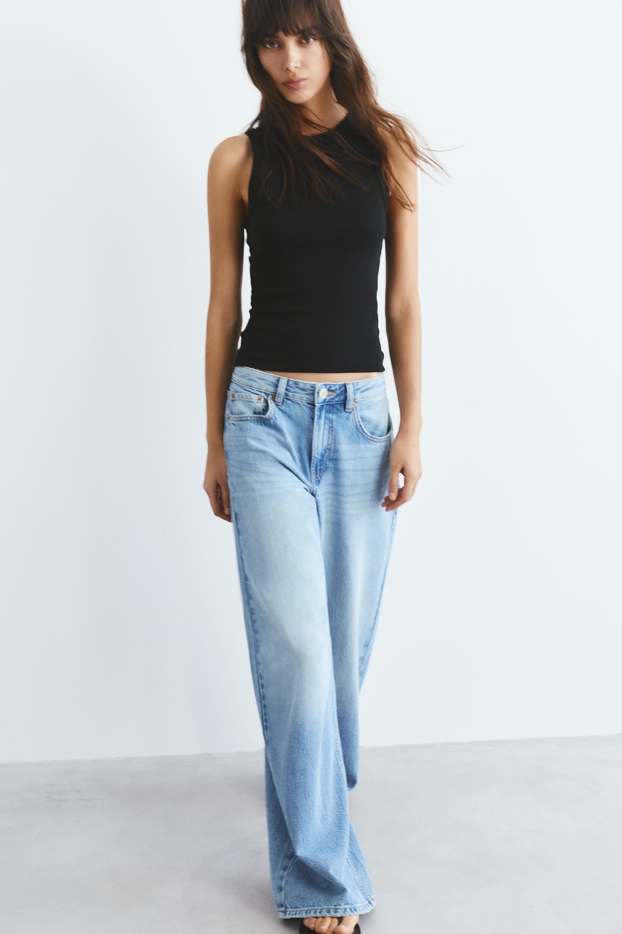 Round neck tank top — Black