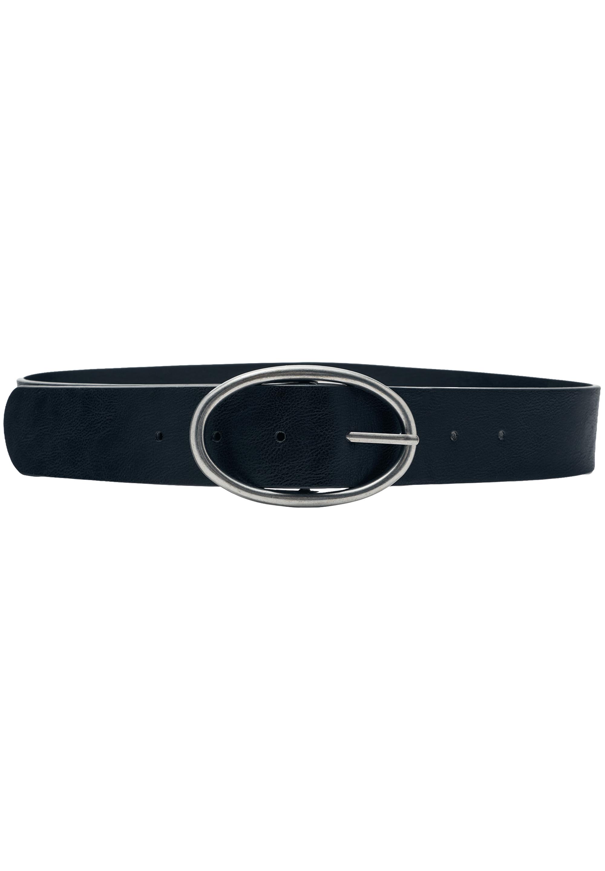 Oval buckle belt — Black