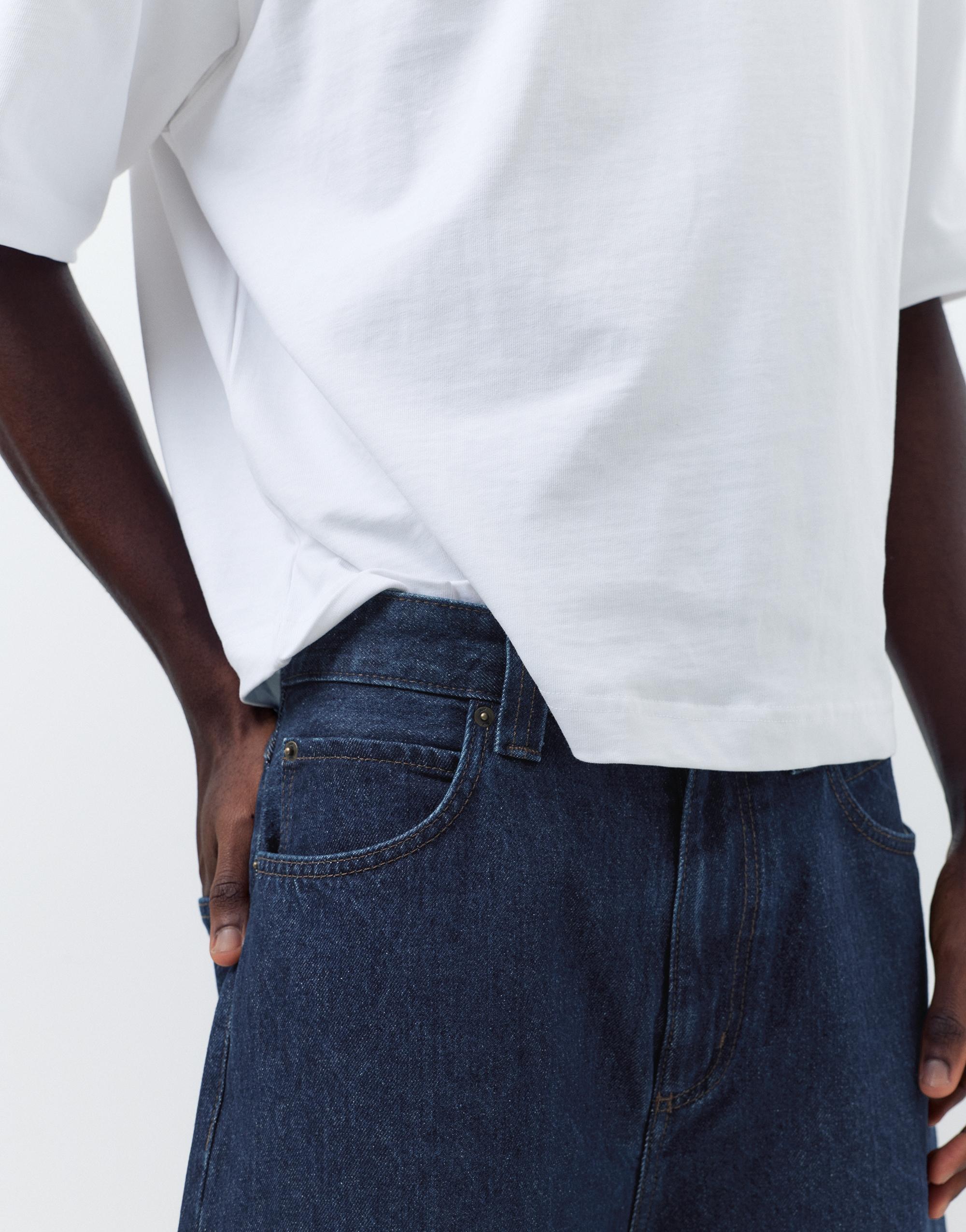 Skater denim Bermuda shorts — Navy