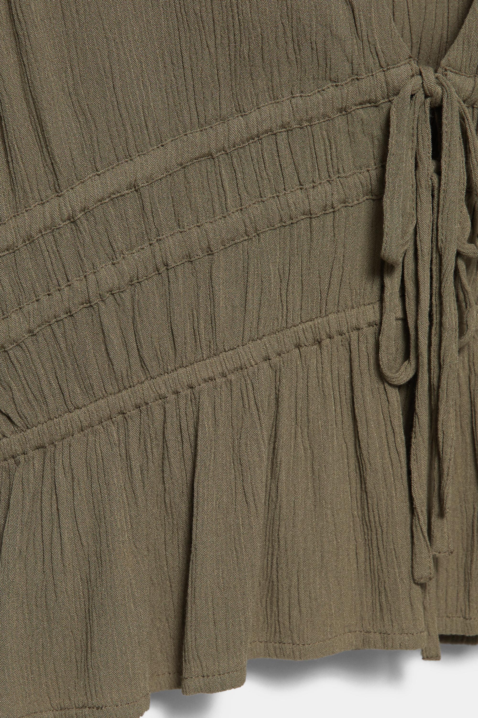 Crepe top with ties — Green