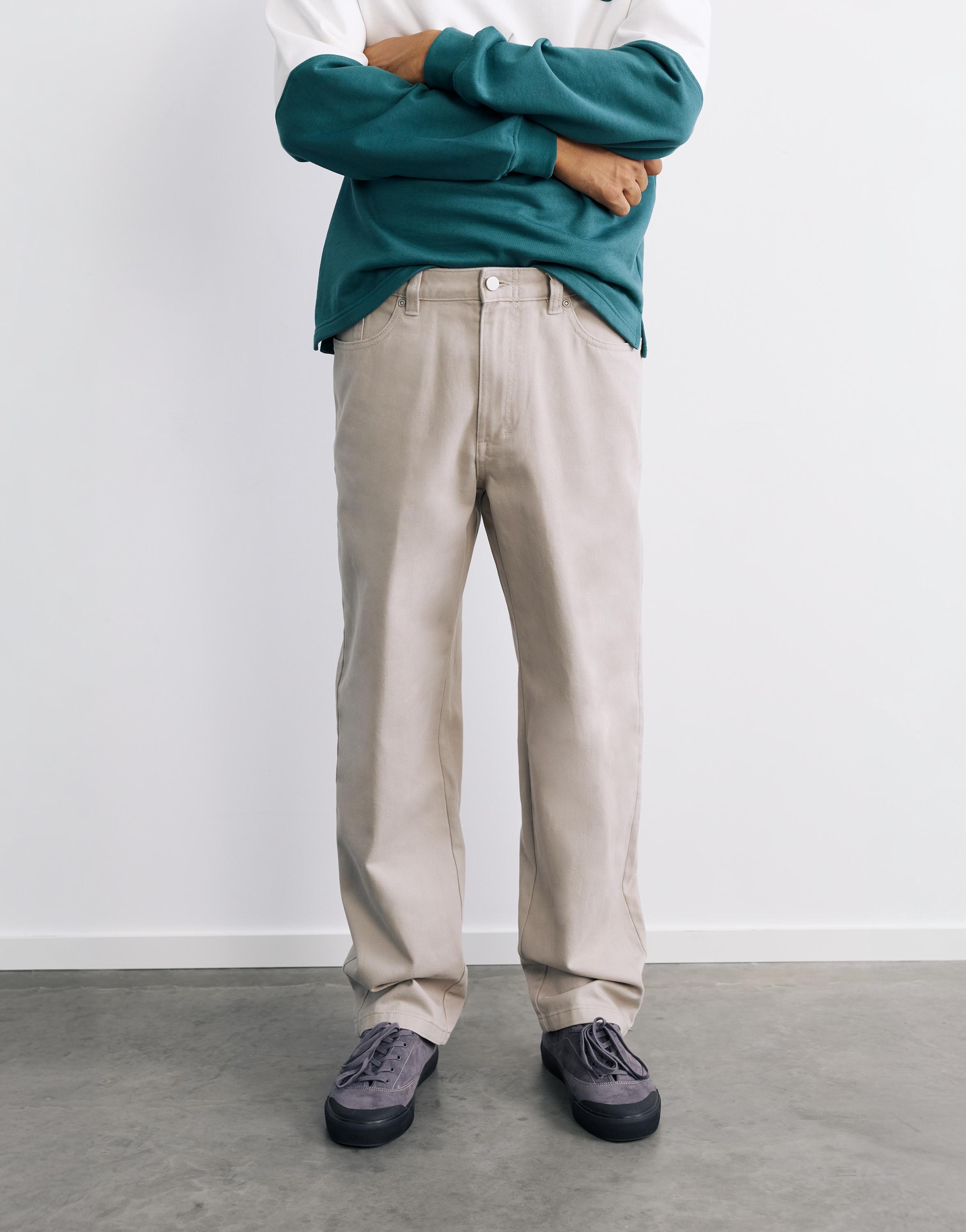 Straight-leg trousers — Stone