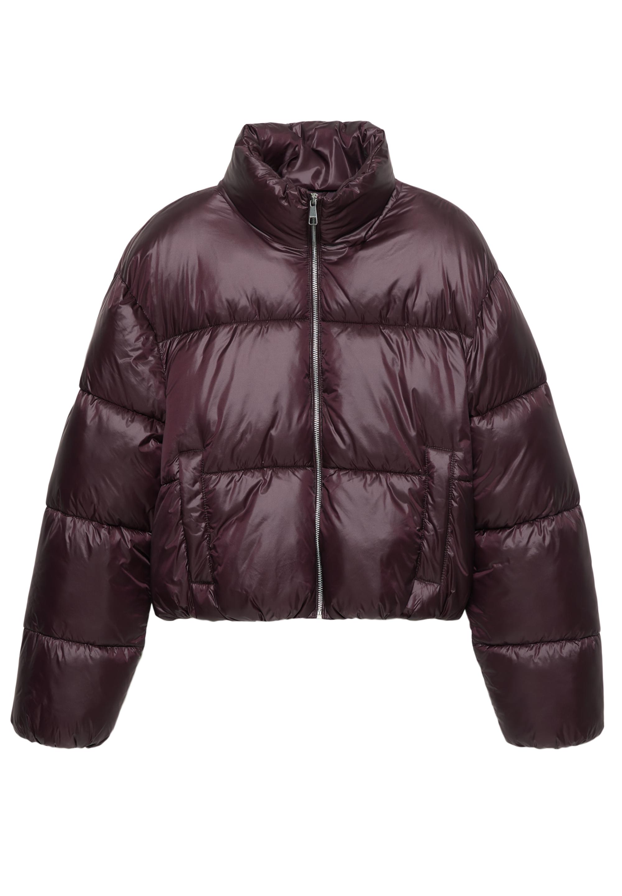 Puffer jacket with a shimmery finish — Burgundy
