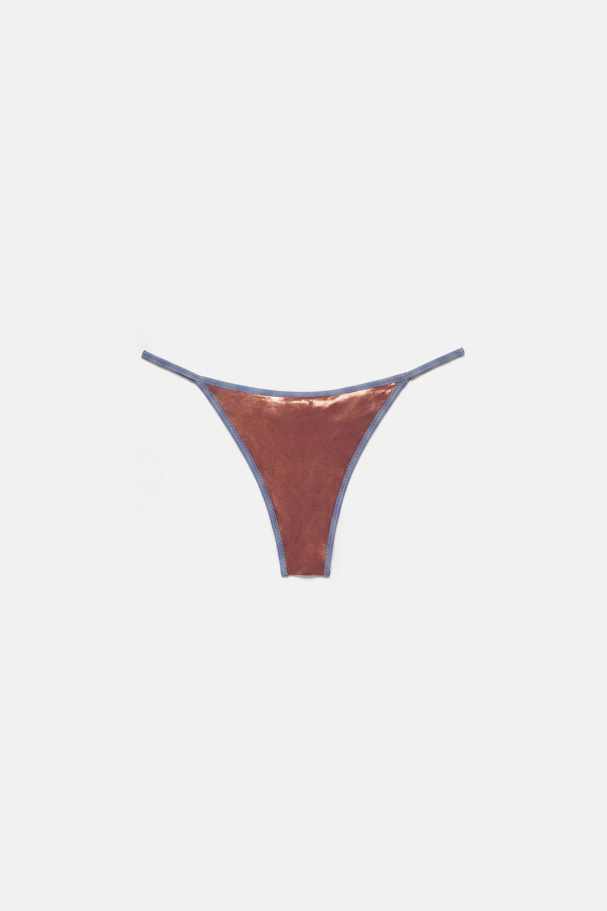 Metallic finish bikini bottoms — Copper