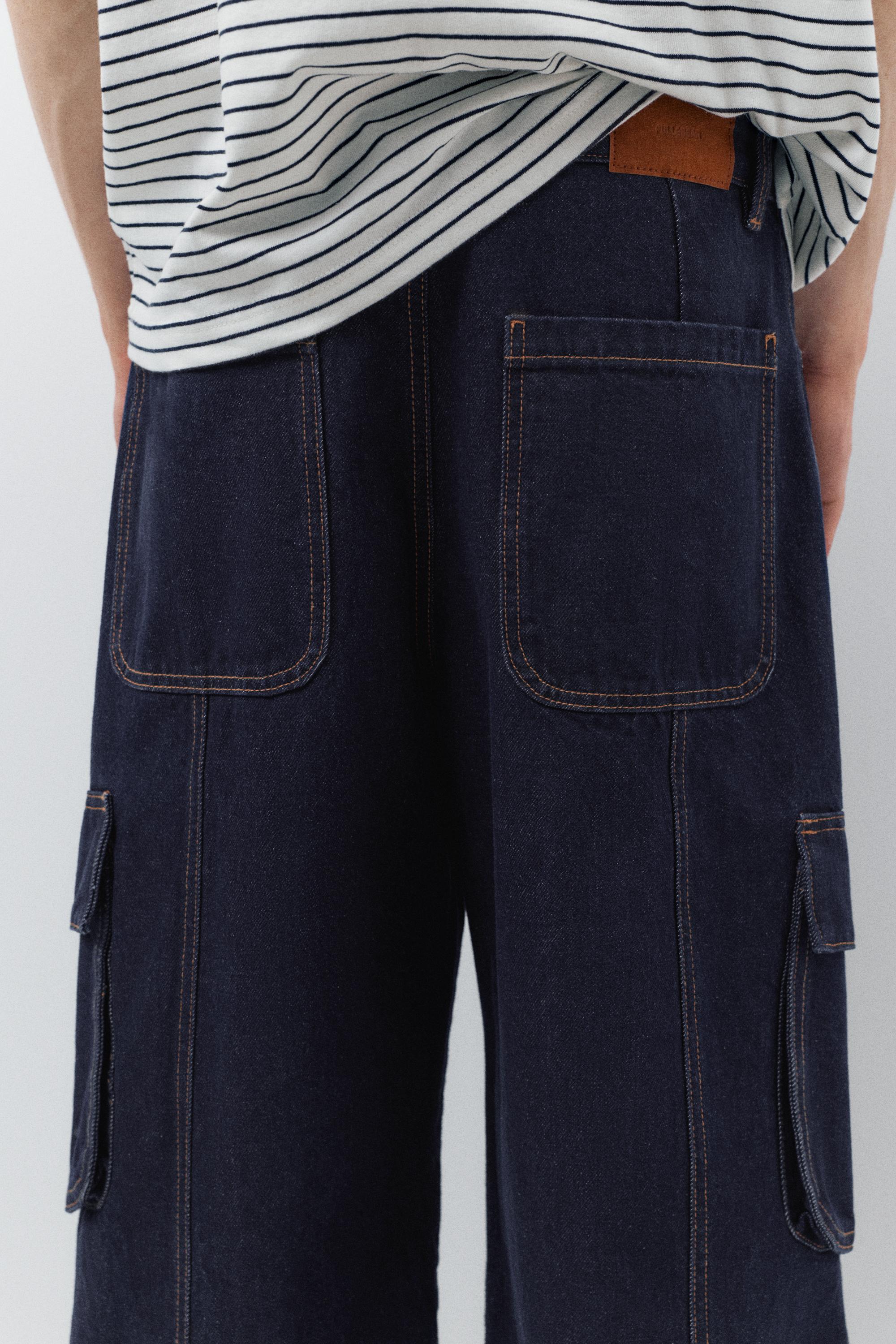 Baggy cargo jeans — Navy