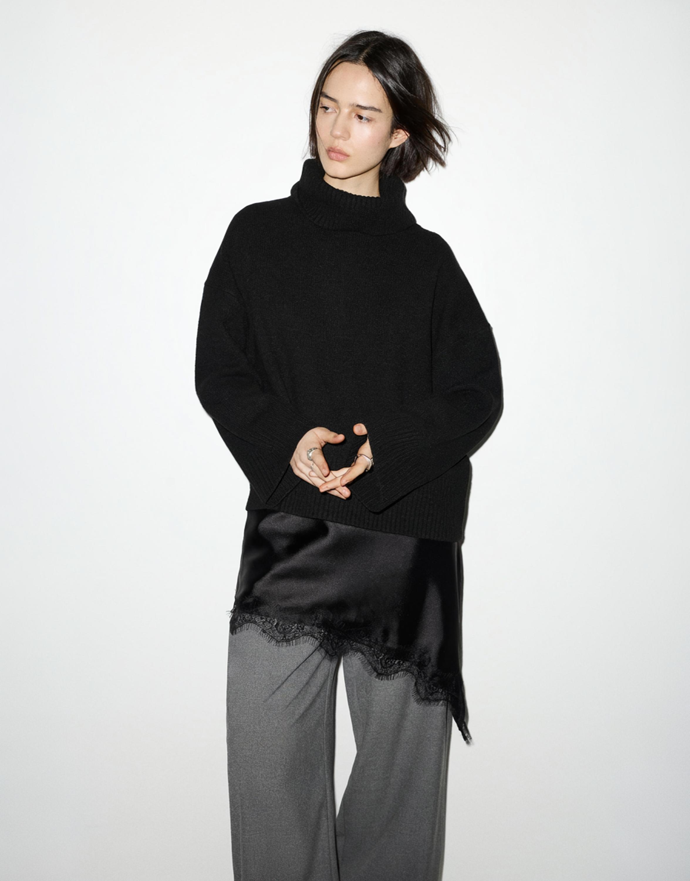 Yumuşak dik yaka kazak - Görsel 33