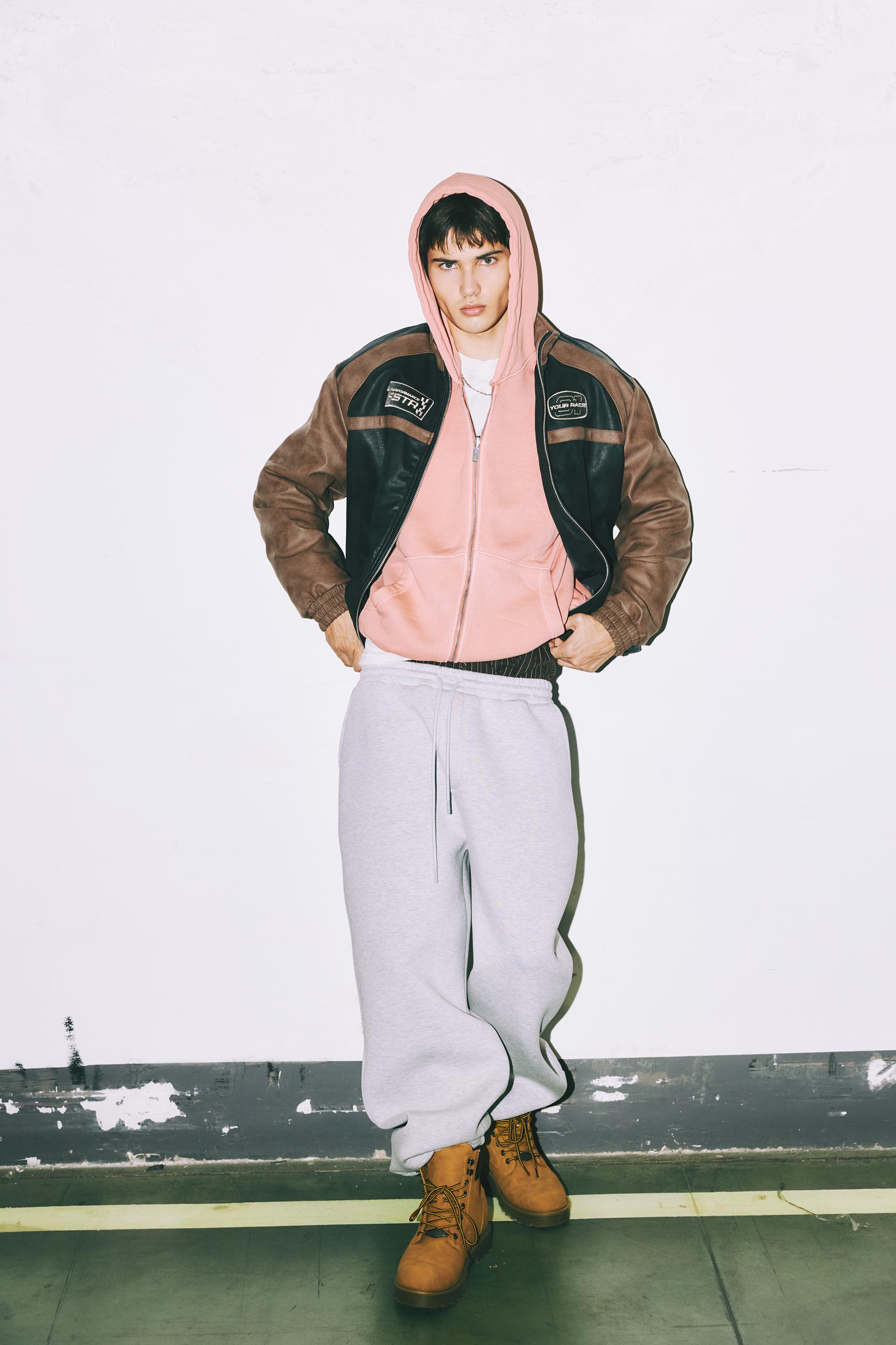 Pull&Bear Panelli suni deri ceket görsel 5