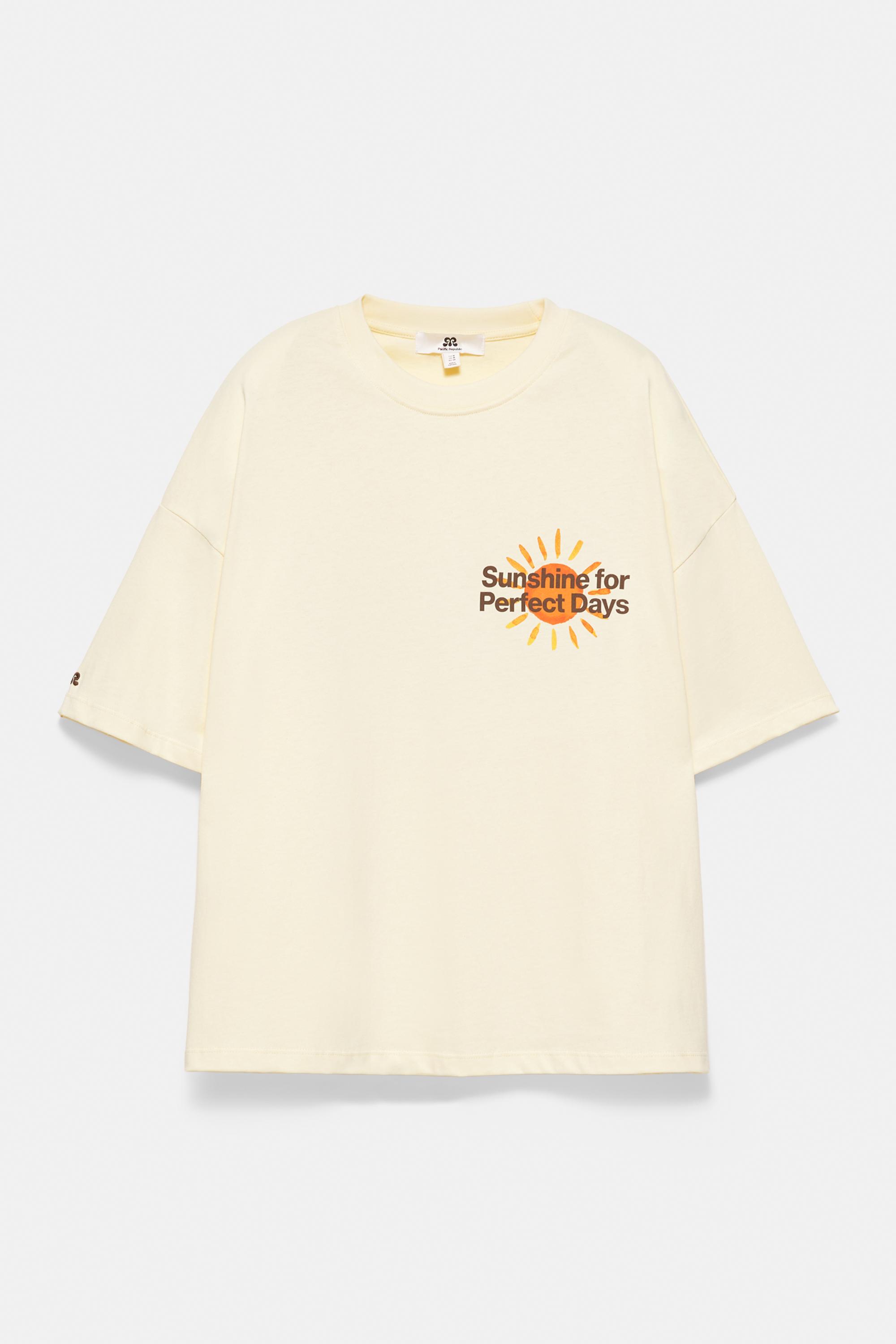 Oversize sun graphic T-shirt — Yellow