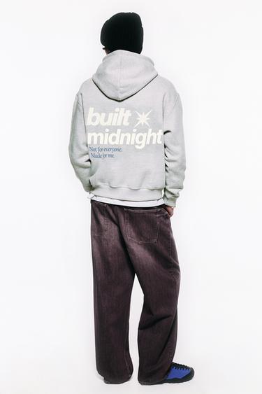 Relaxed hooded graphic sweatshirt — Grey marl 5