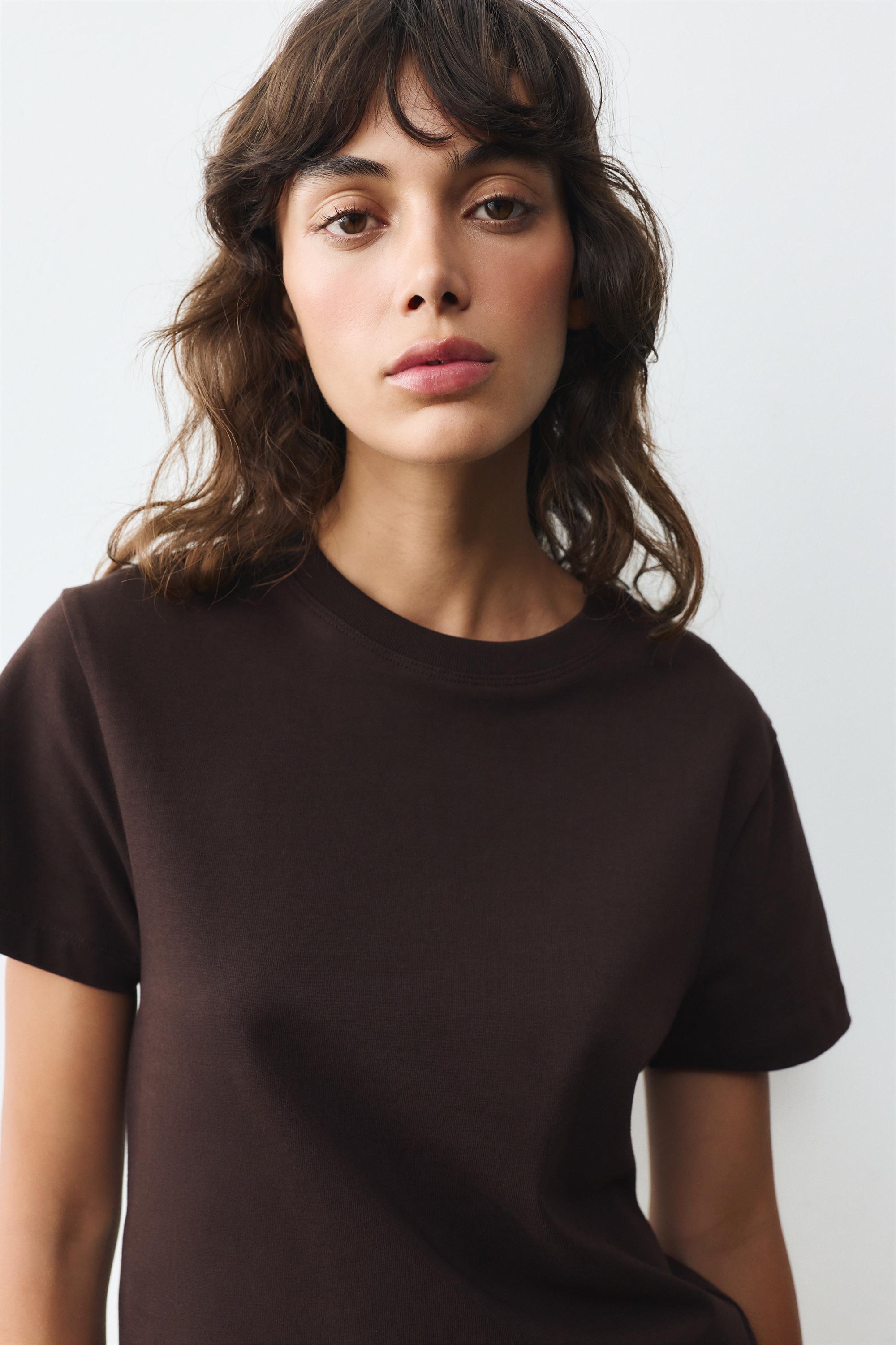 Short sleeve T-shirt 100% cotton — Brown