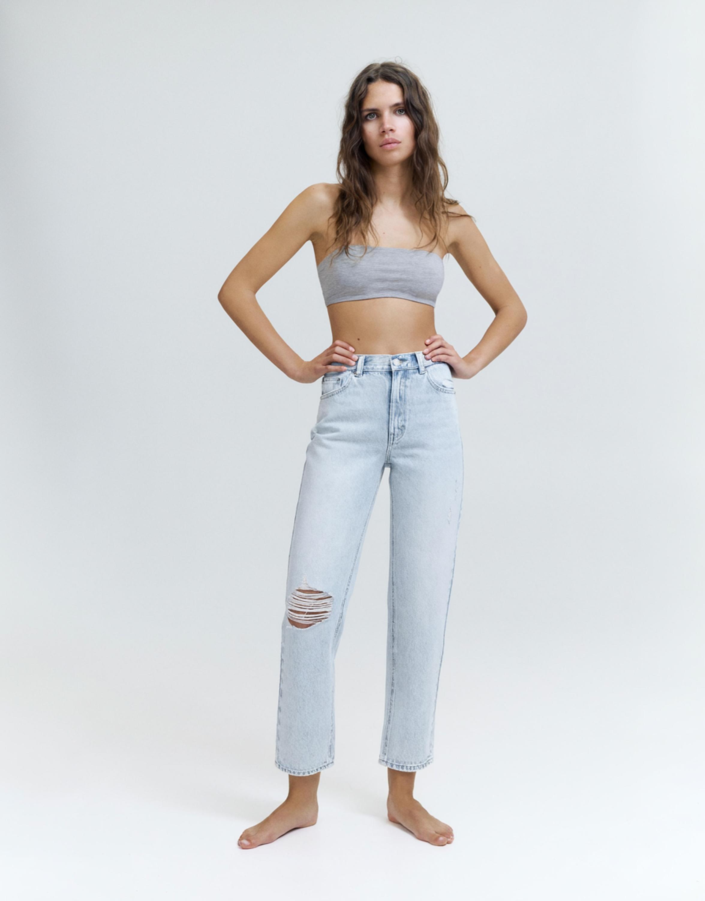 Yırtık mom fit jean