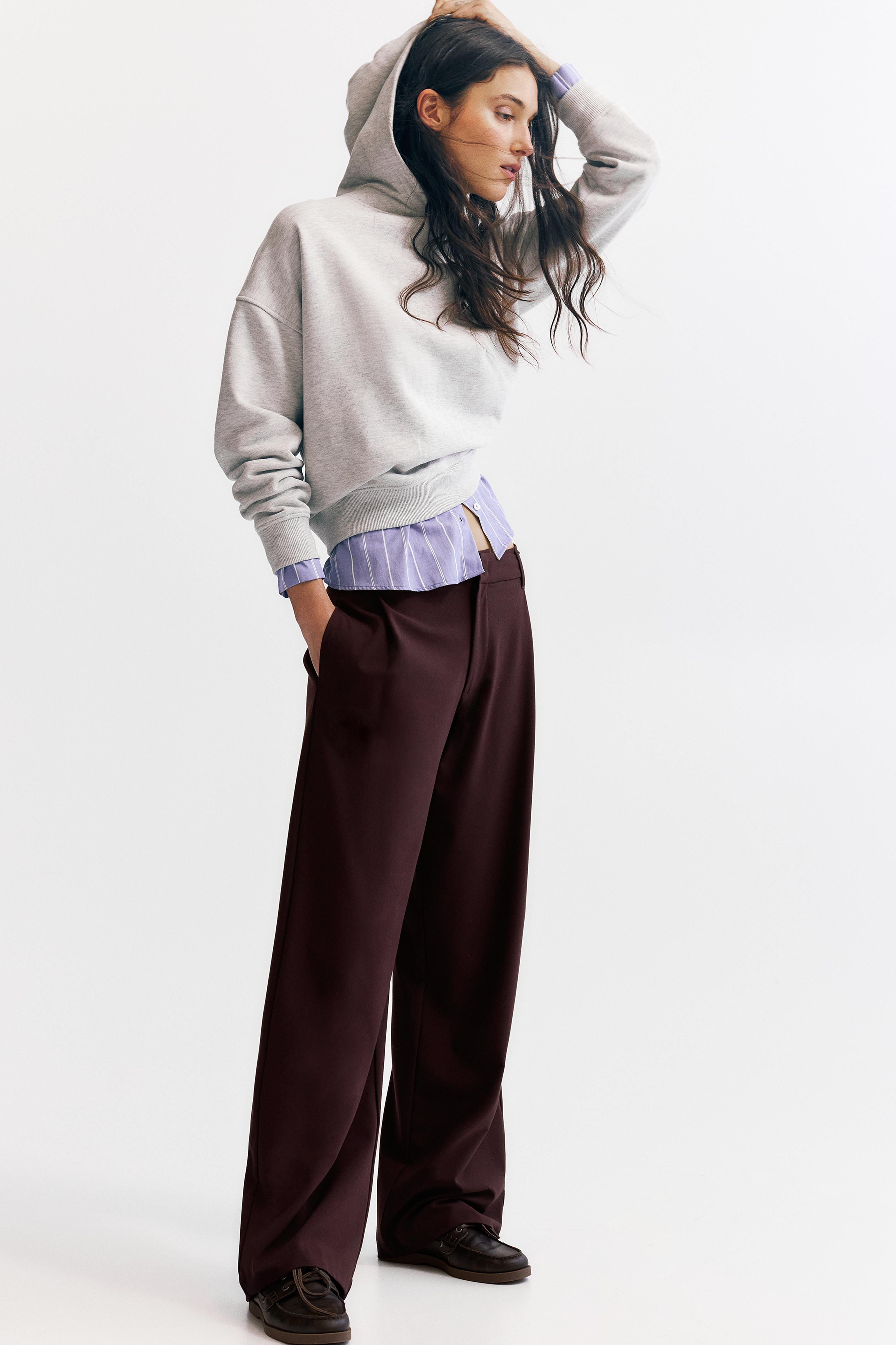 Darted smart trousers — Burgundy