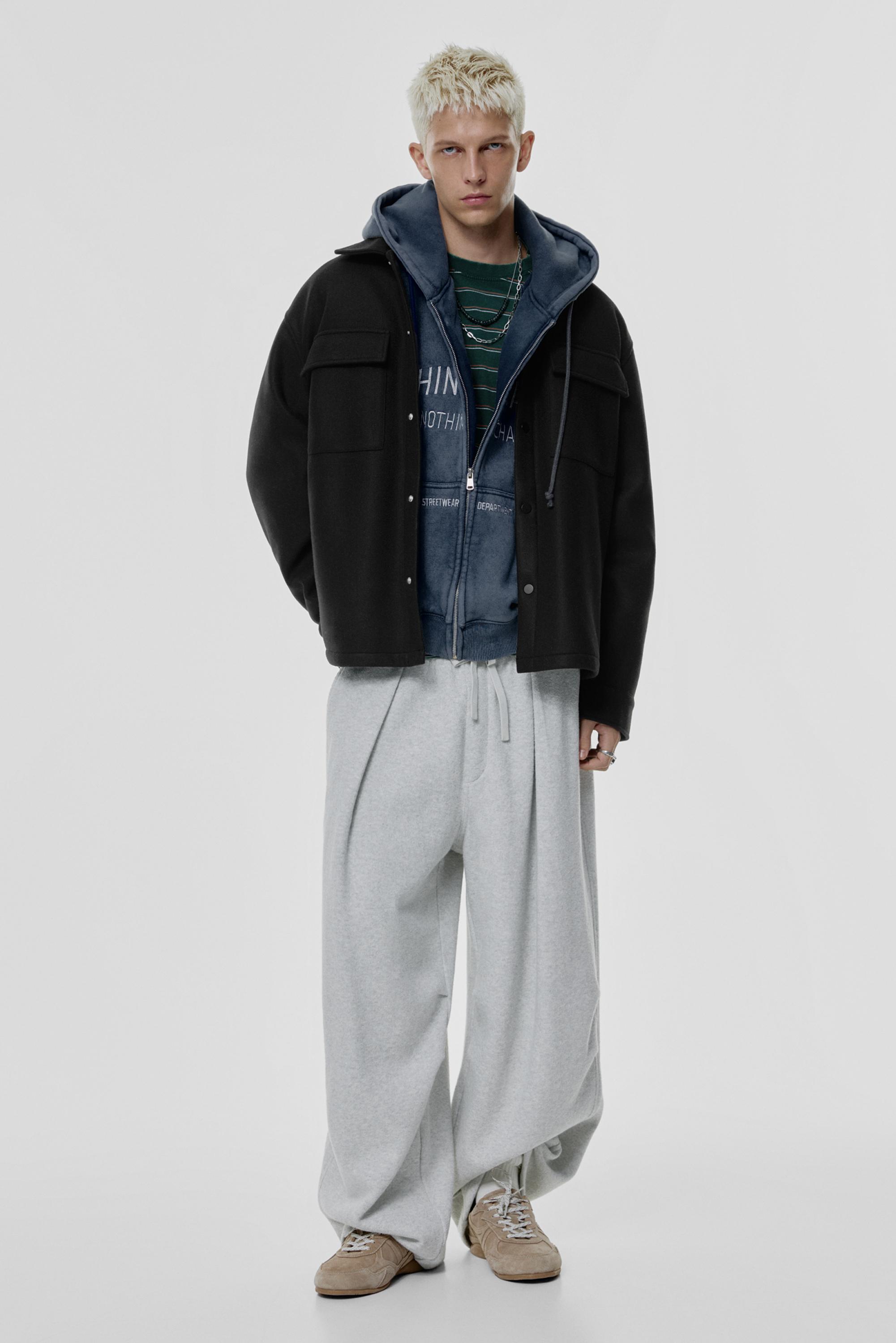 Cepli yünlü ince ceket - Görsel 18