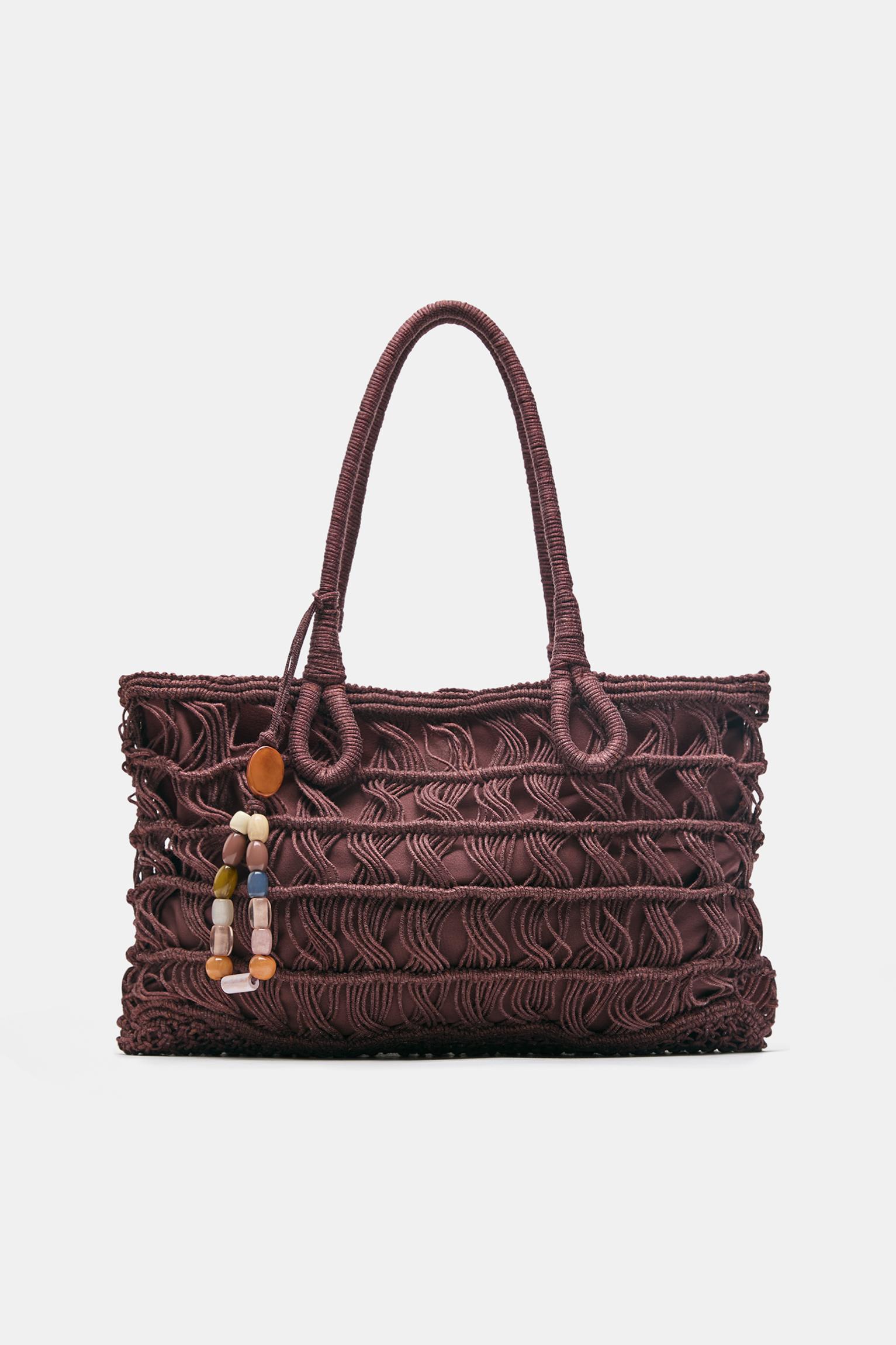 Embellished tote bag — Brown