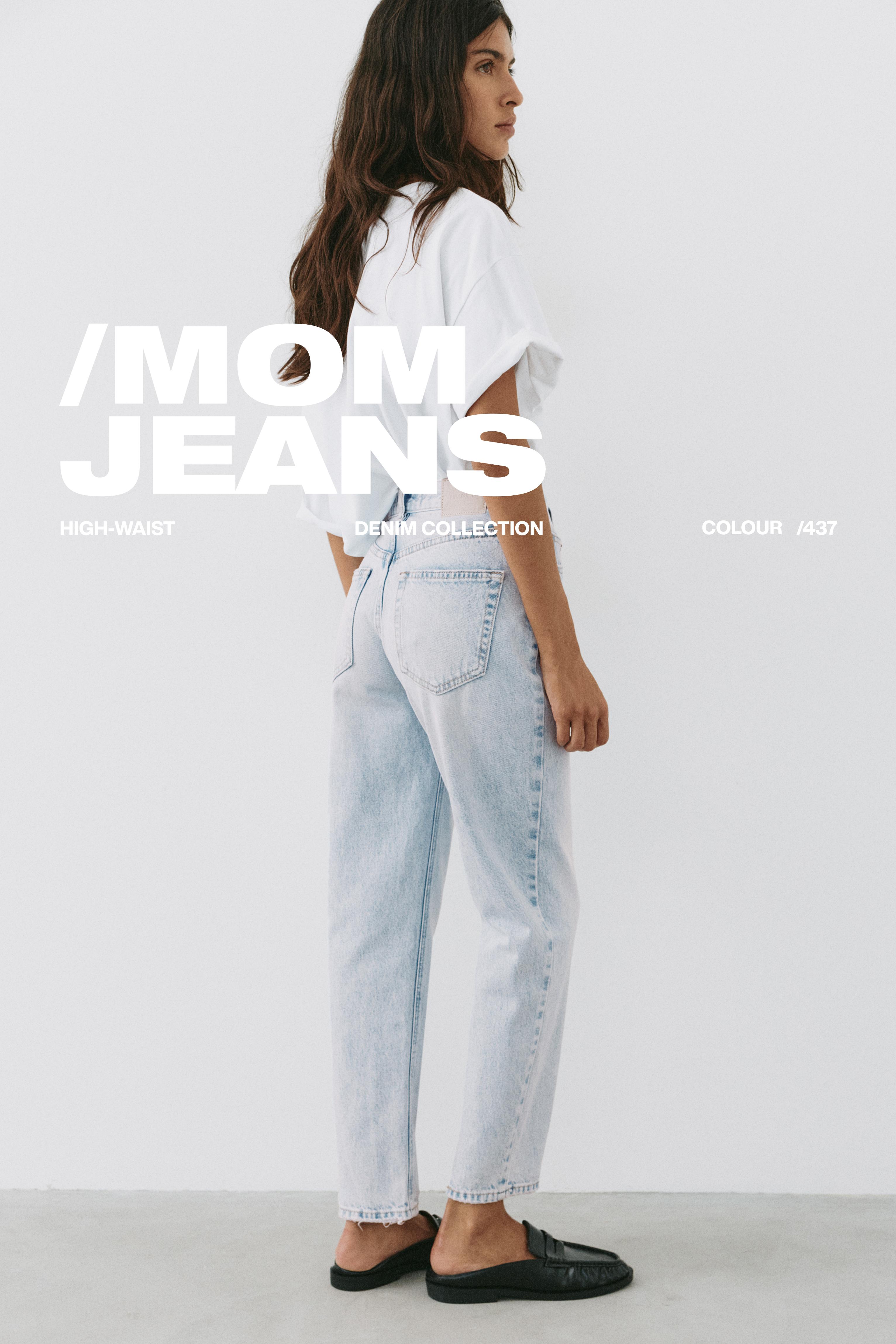 High-waist mom jeans — Faded blue