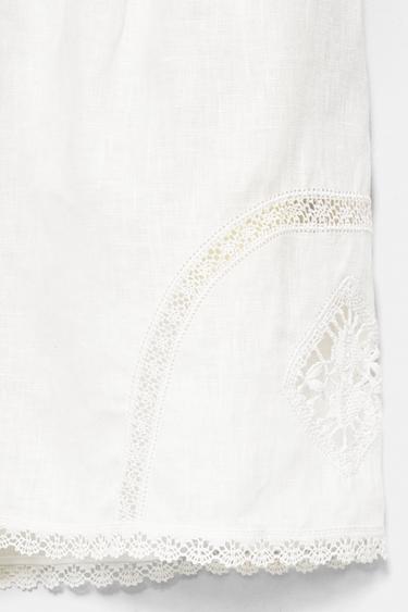 100% linen Encaixe de Camariñas x Pull&Bear shorts — Off white 12