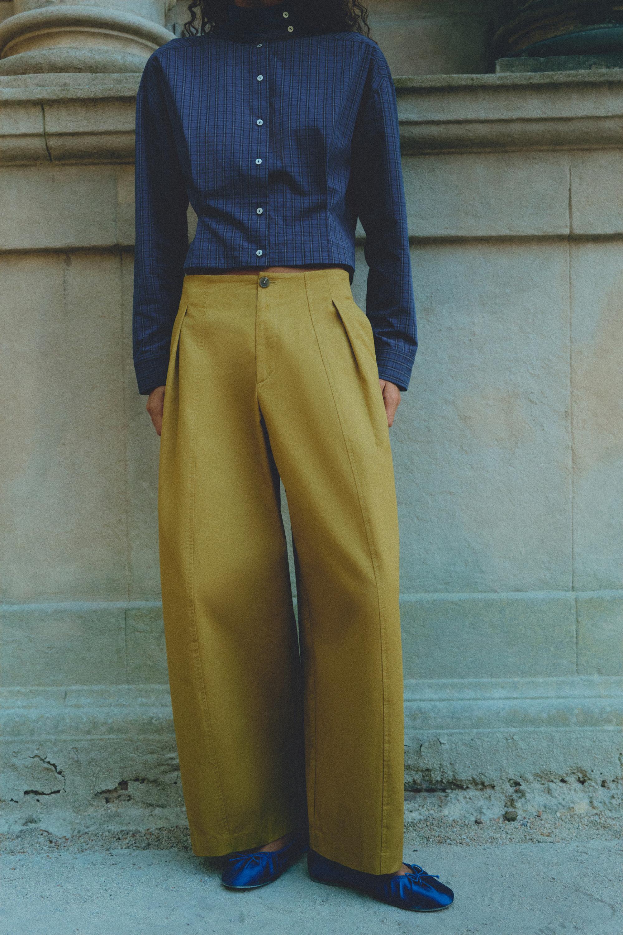 Darted barrel trousers — Olive
